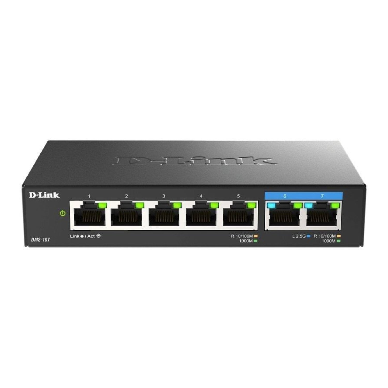 D-Link DMS-107 · Switch 7 Puertos · Gigabit Ethernet RJ-45 10/100/1000