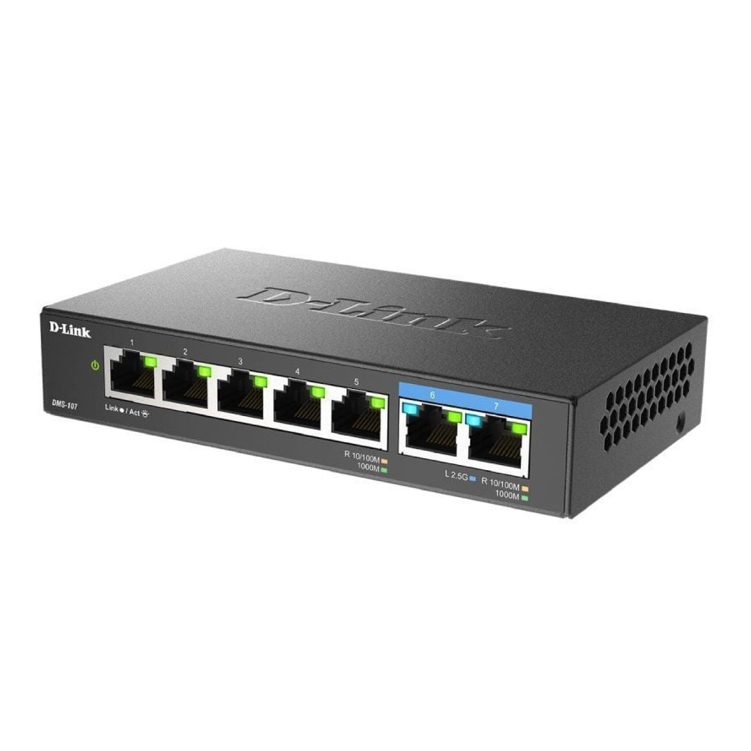 D-Link DMS-107 · Switch 7 Puertos · Gigabit Ethernet RJ-45 10/100/1000