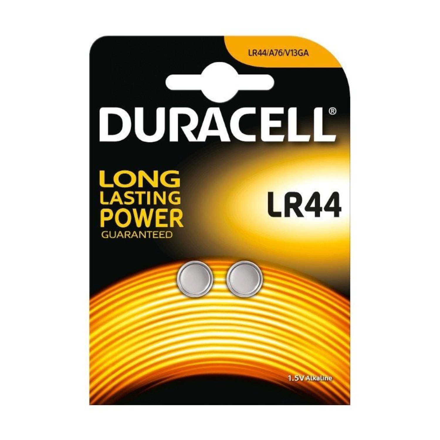 Duracell Pilas Botón LR44 · Pack 2 Unidades · 1,5V · Alcalinas