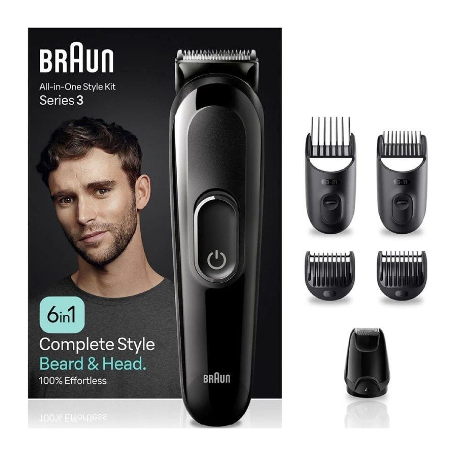 Braun Series 3 MGK3410 · Afeitadora 6 en 1 · Batería · 6 Accesorios