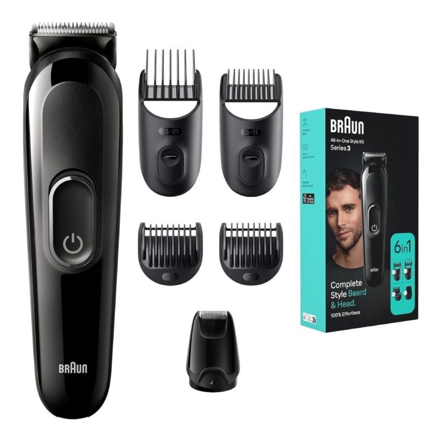 Braun Series 3 MGK3410 · Afeitadora 6 en 1 · Batería · 6 Accesorios