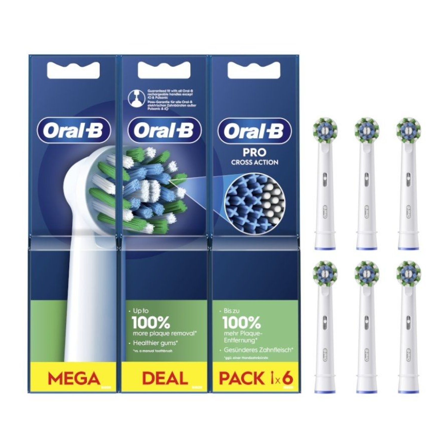 Oral-B · Cabezal de Recambio Pro CrossAction · Pack 6 Unidades