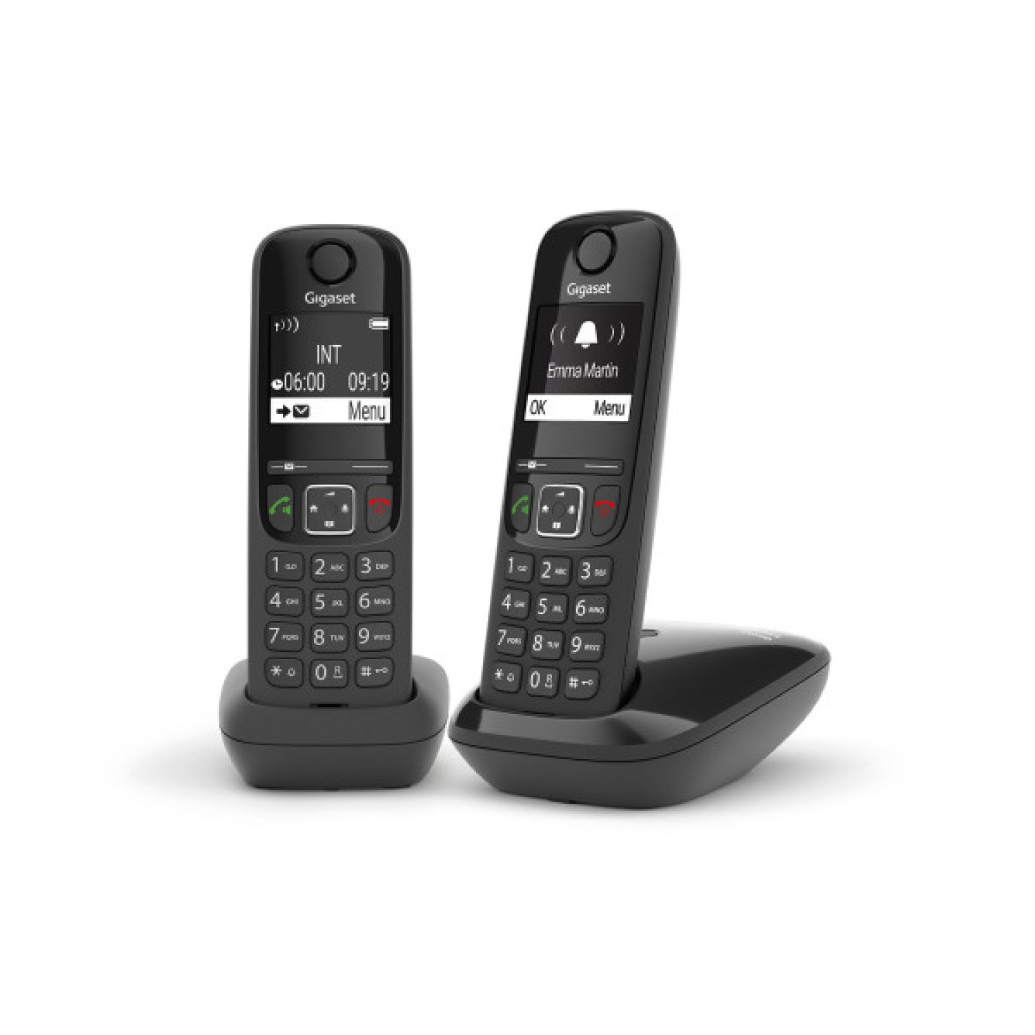 Gigaset AS690 · Teléfono Inalámbrico · Pack Dúo · Negro