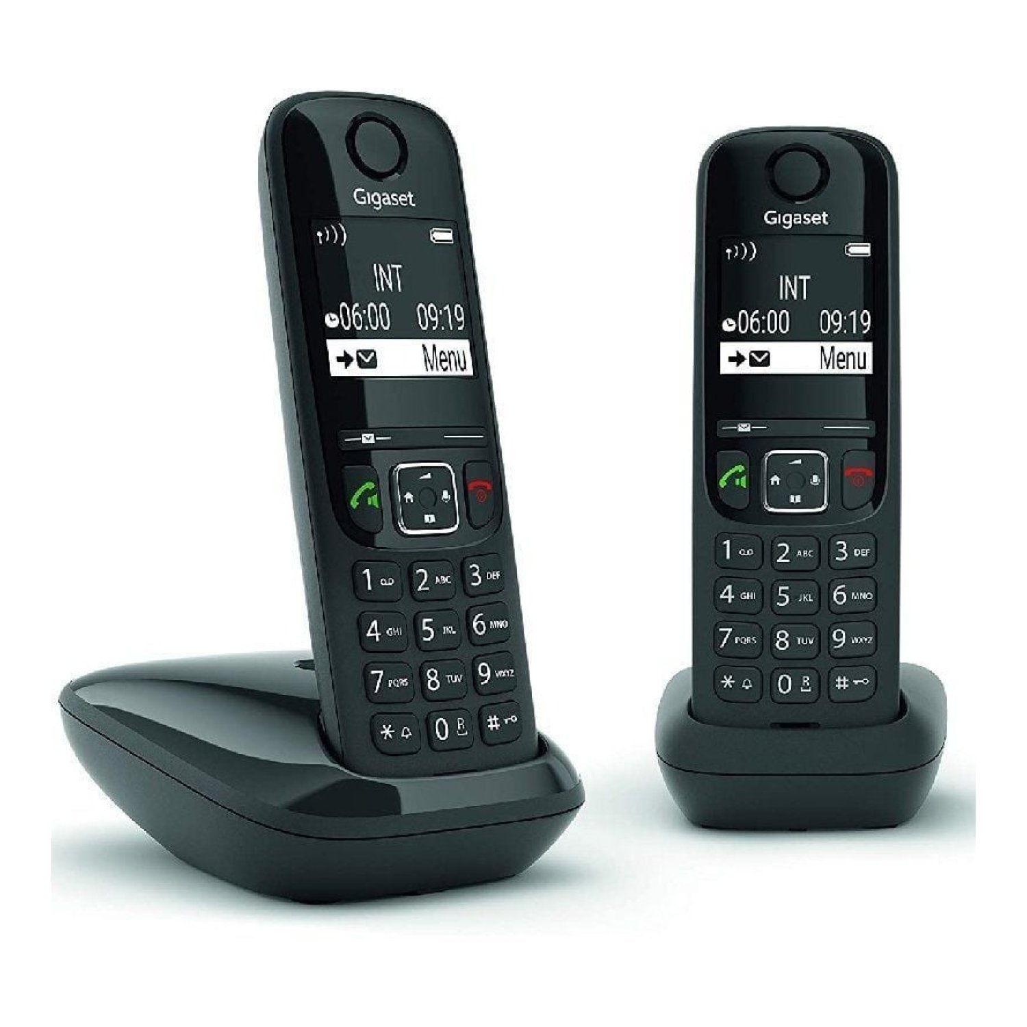 Gigaset AS690 · Teléfono Inalámbrico · Pack Dúo · Negro