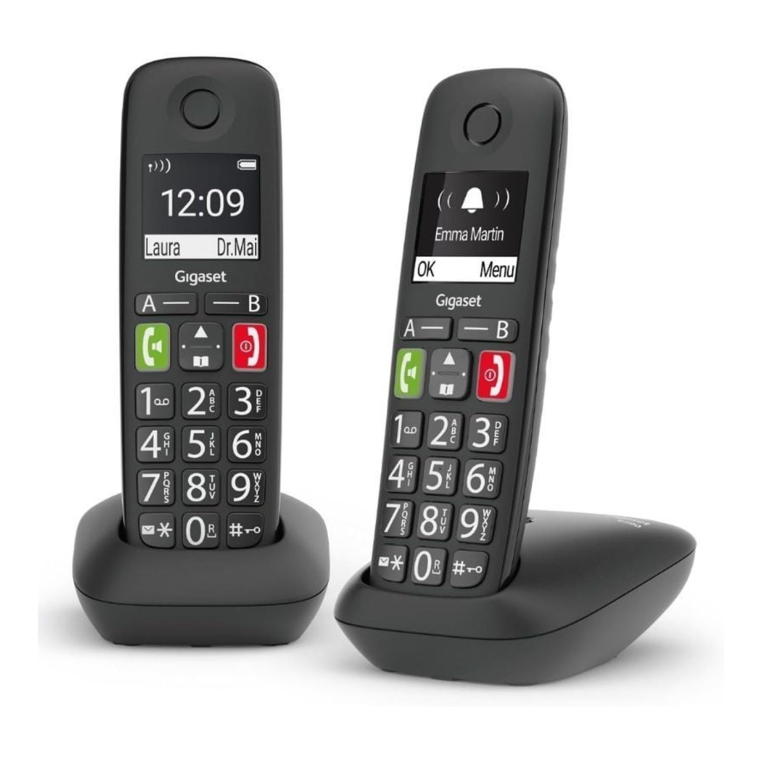 Gigaset E290 · Teléfono Inalámbrico · Pack DUO · Negro