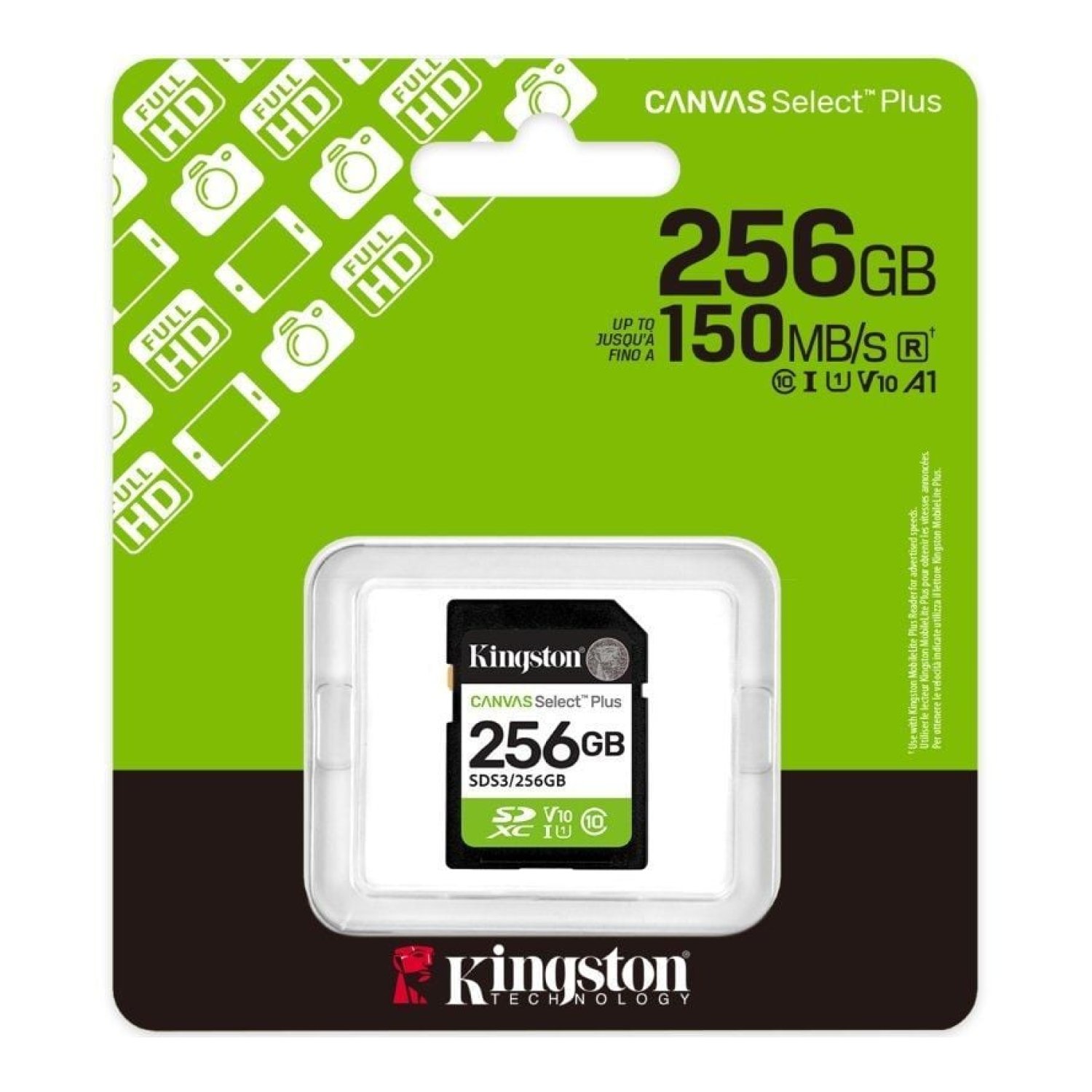 Kingston Canvas Select Plus · 256GB · SDXC Clase 10 · 150MB/s
