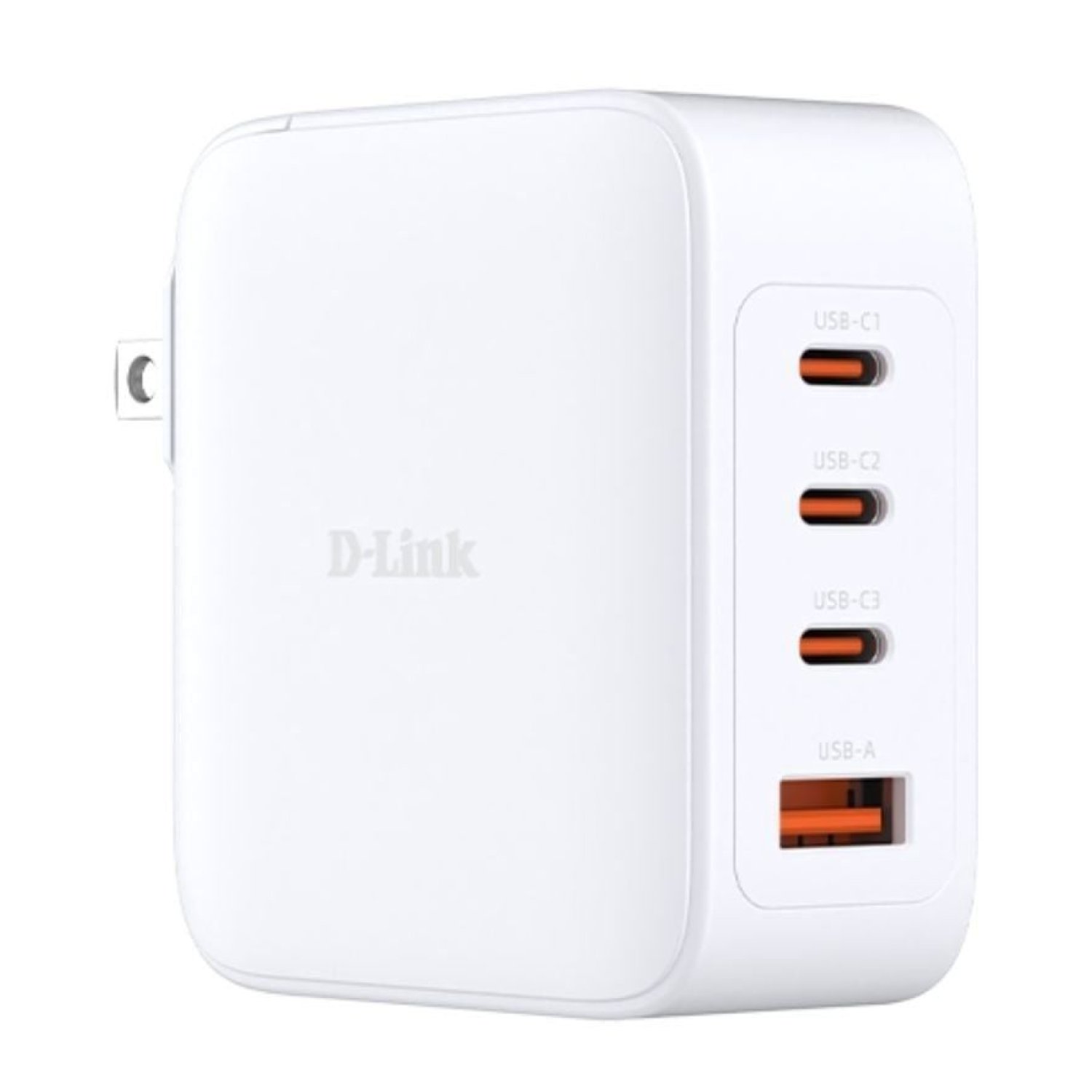 D-Link Cargador GaN · 140W · 3 USB-C + 1 USB-A