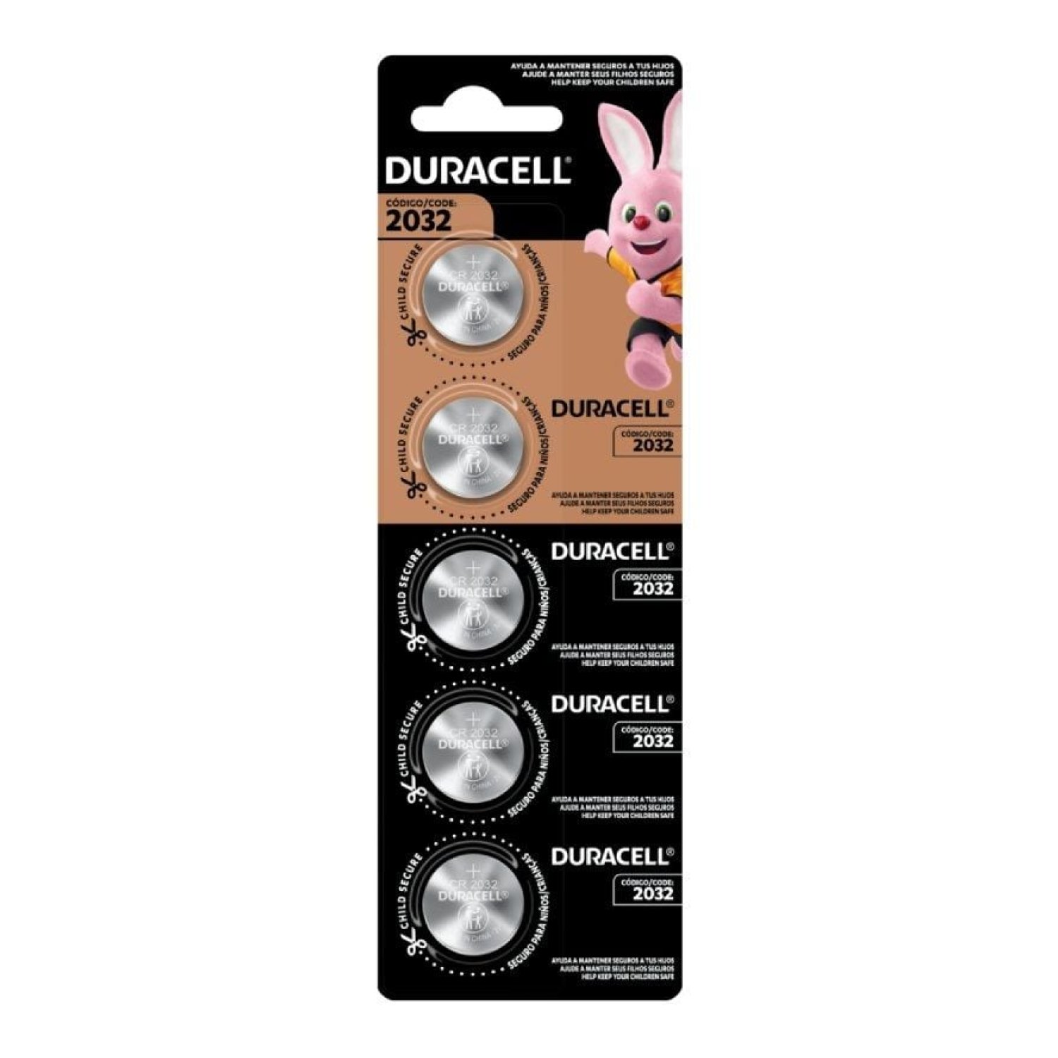 Duracell Pack 5 Pilas Botón DL2032 · 3V · Larga Duración