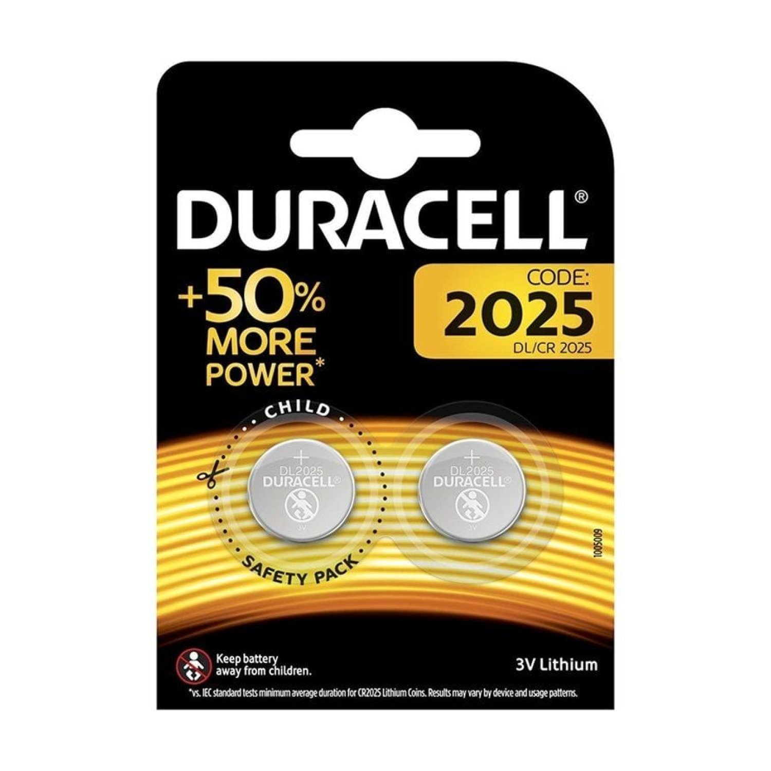Duracell · Pilas de Botón DL2025 · Pack 2 Unidades · 3V
