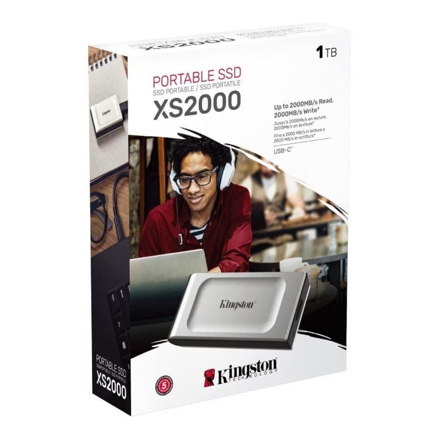 Kingston SXS2000 · 1TB SSD · USB 3.2 · Plata