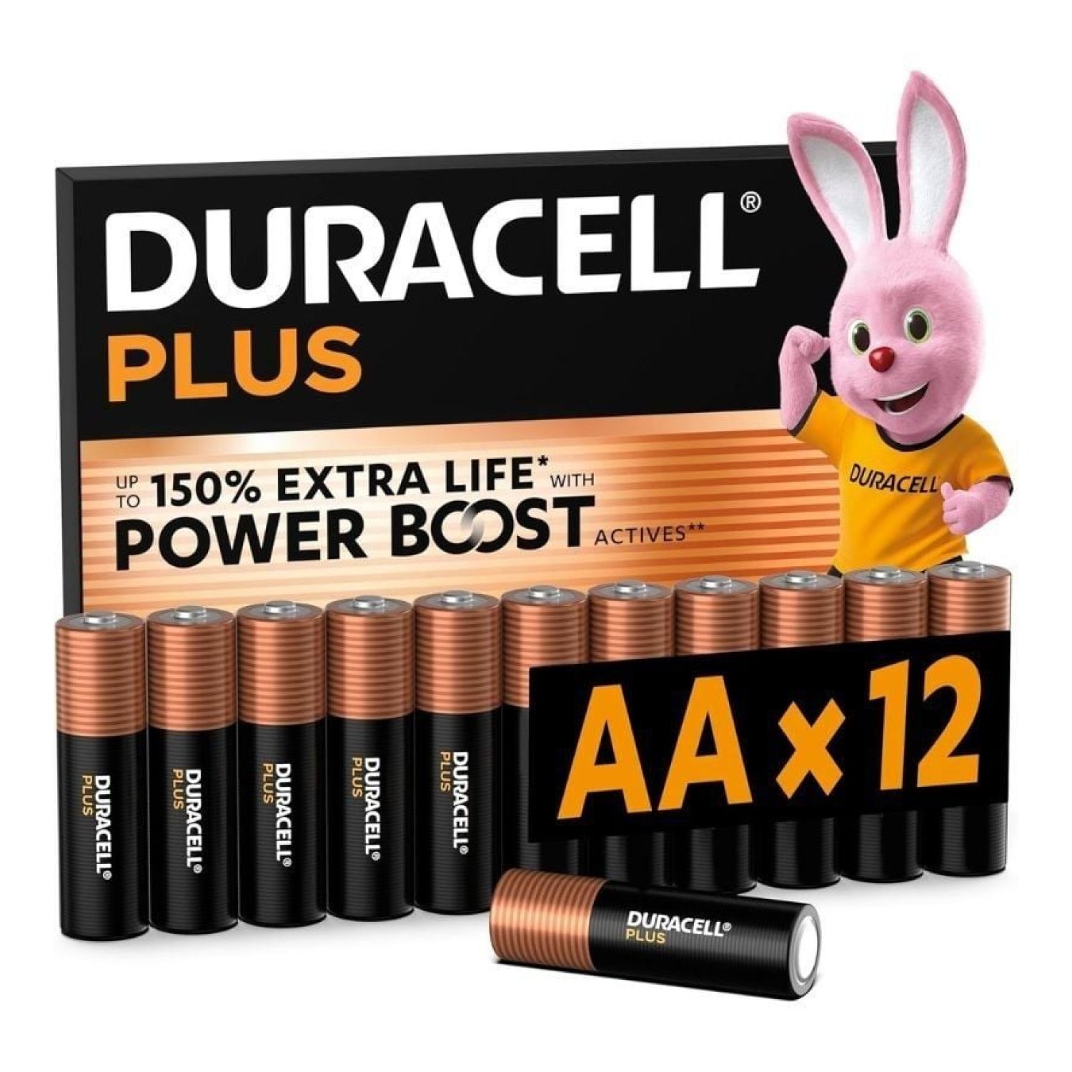 Duracell Plus Power Boost · 12 Pilas AA · 1,5V · Alcalinas