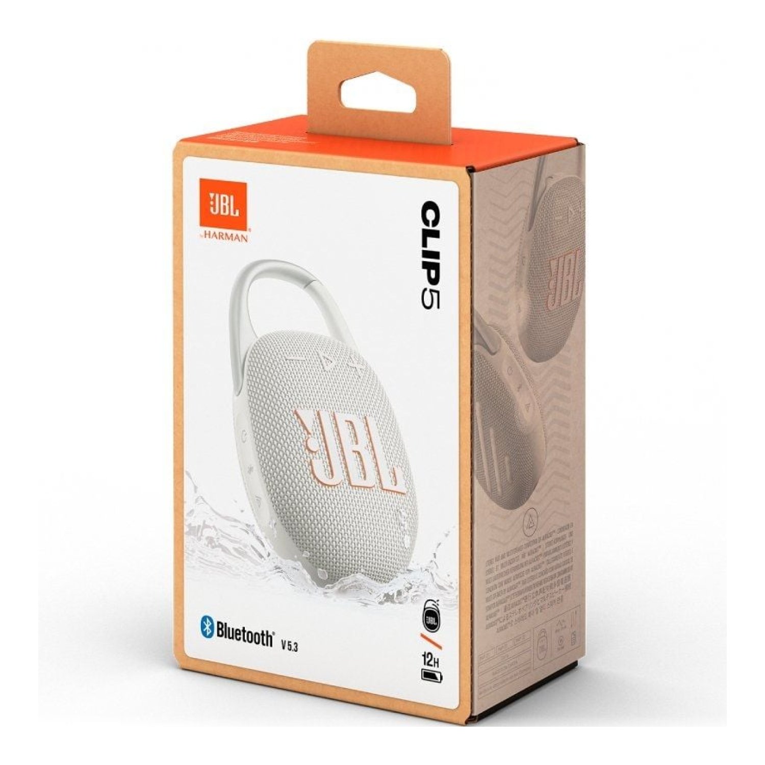 Altavoz con Bluetooth JBL Clip 5/ 7W/ 1.0/ Blanco