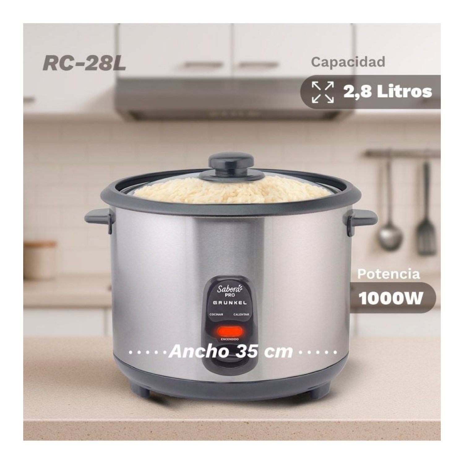 Grunkel RC-28L · Arrocera Programable · 2,8L · 700W
