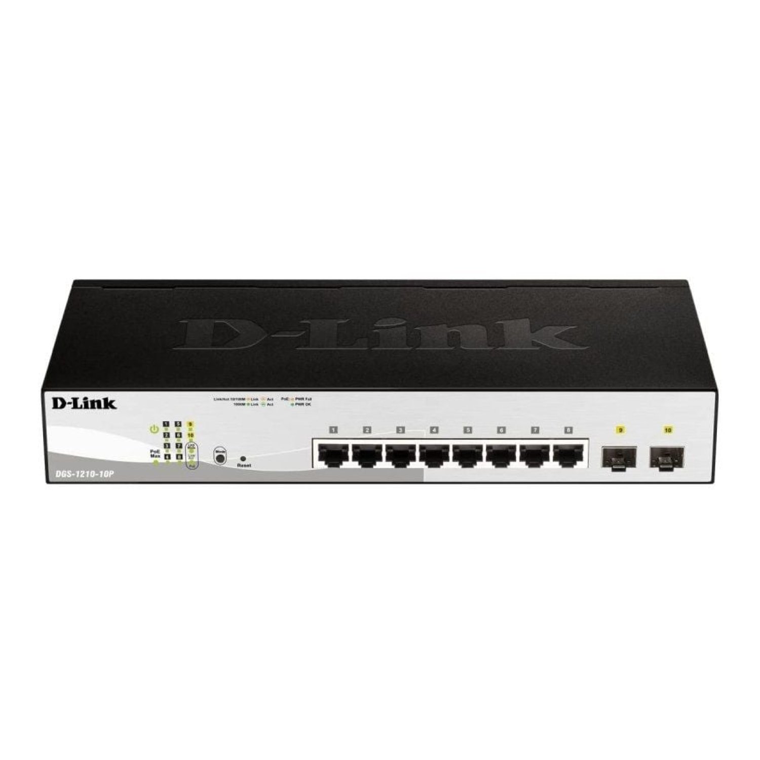 D-Link DGS-1210-10P · Switch Gigabit · 10 Puertos RJ-45 · PoE · SFP