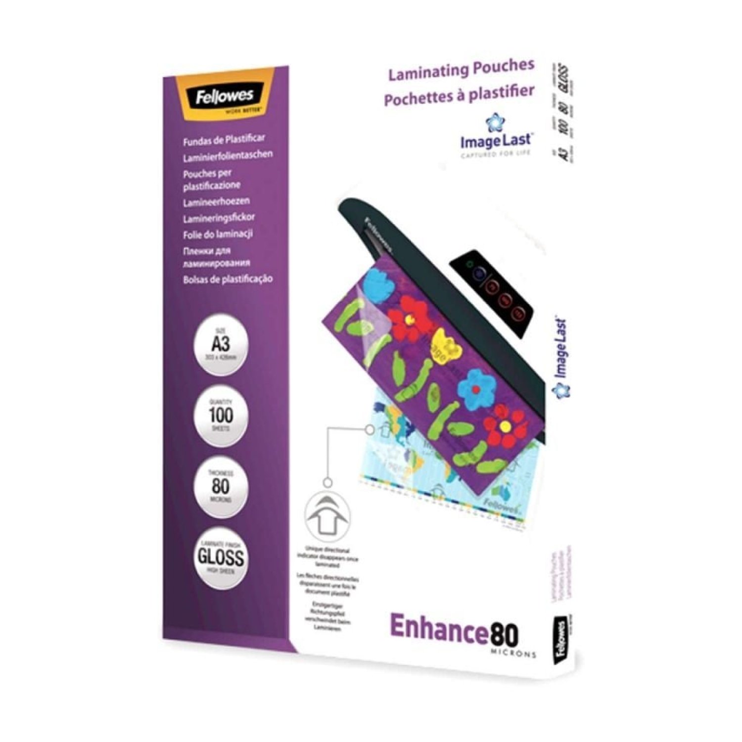 Fellowes Fundas Plastificar · A3 · 80 Micras · 100 unidades