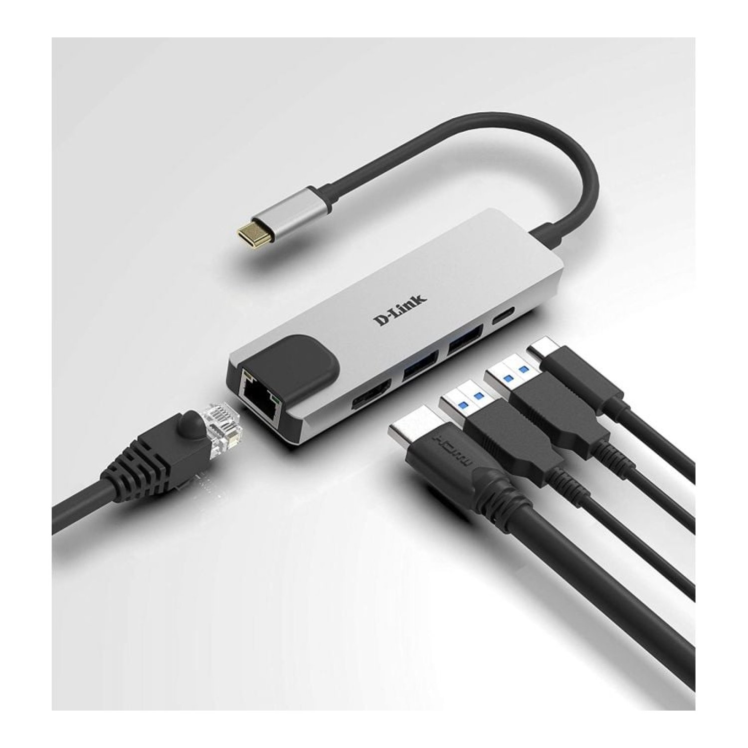 D-Link DUB-M520 · Docking USB-C · 2xUSB · HDMI 4K · RJ45 · Thunderbolt · Gris