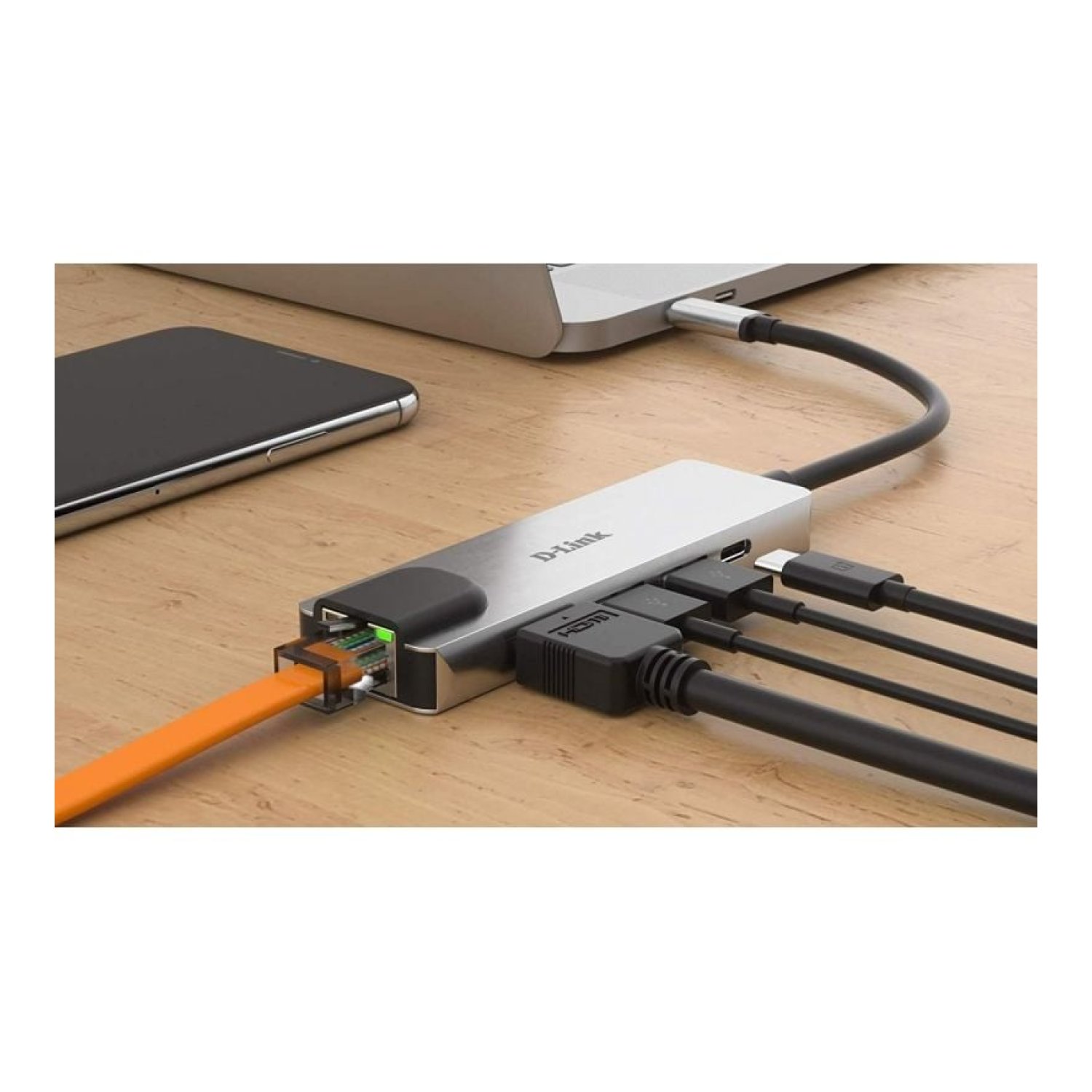 D-Link DUB-M520 · Docking USB-C · 2xUSB · HDMI 4K · RJ45 · Thunderbolt · Gris