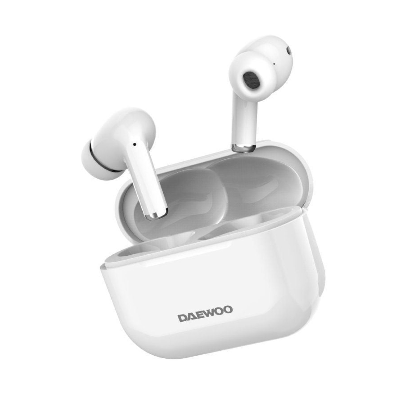 Daewoo DW2002 · Auriculares Bluetooth · Autonomía 6h · Estuche de carga · Blancos