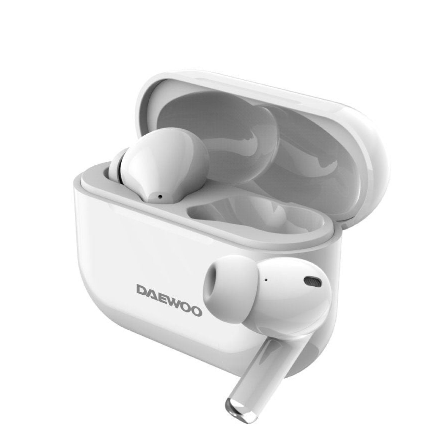 Daewoo DW2002 · Auriculares Bluetooth · Autonomía 6h · Estuche de carga · Blancos