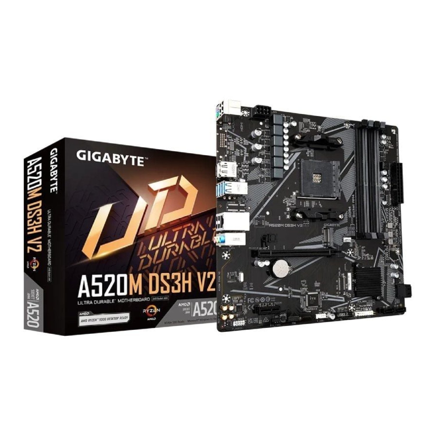 Gigabyte A520M DS3H V2 · Socket AM4 · Micro ATX · DDR4 · PCIe 3.0