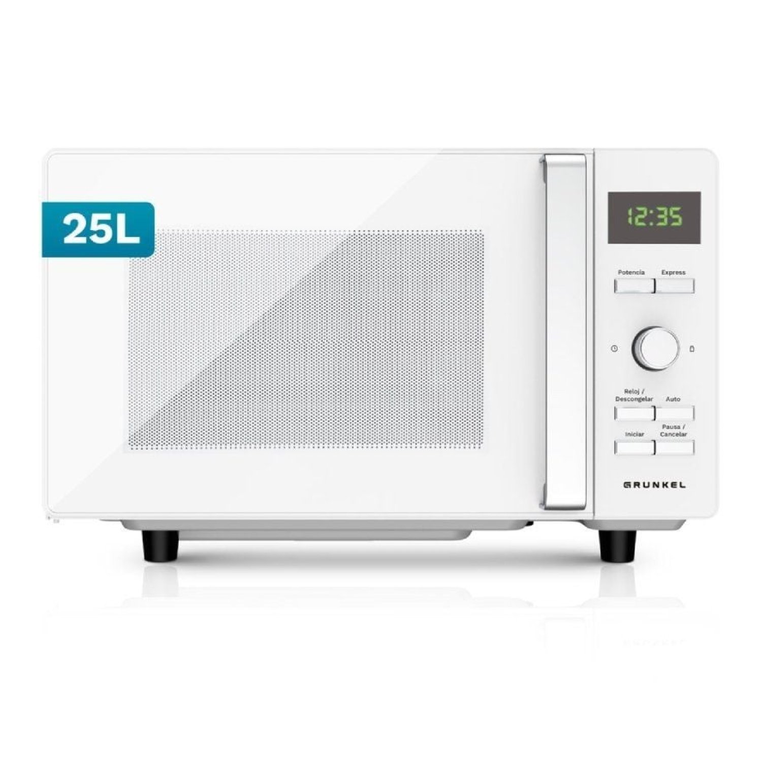 Grunkel MWD-25FLAT · Microondas 25L · 800W · Blanco