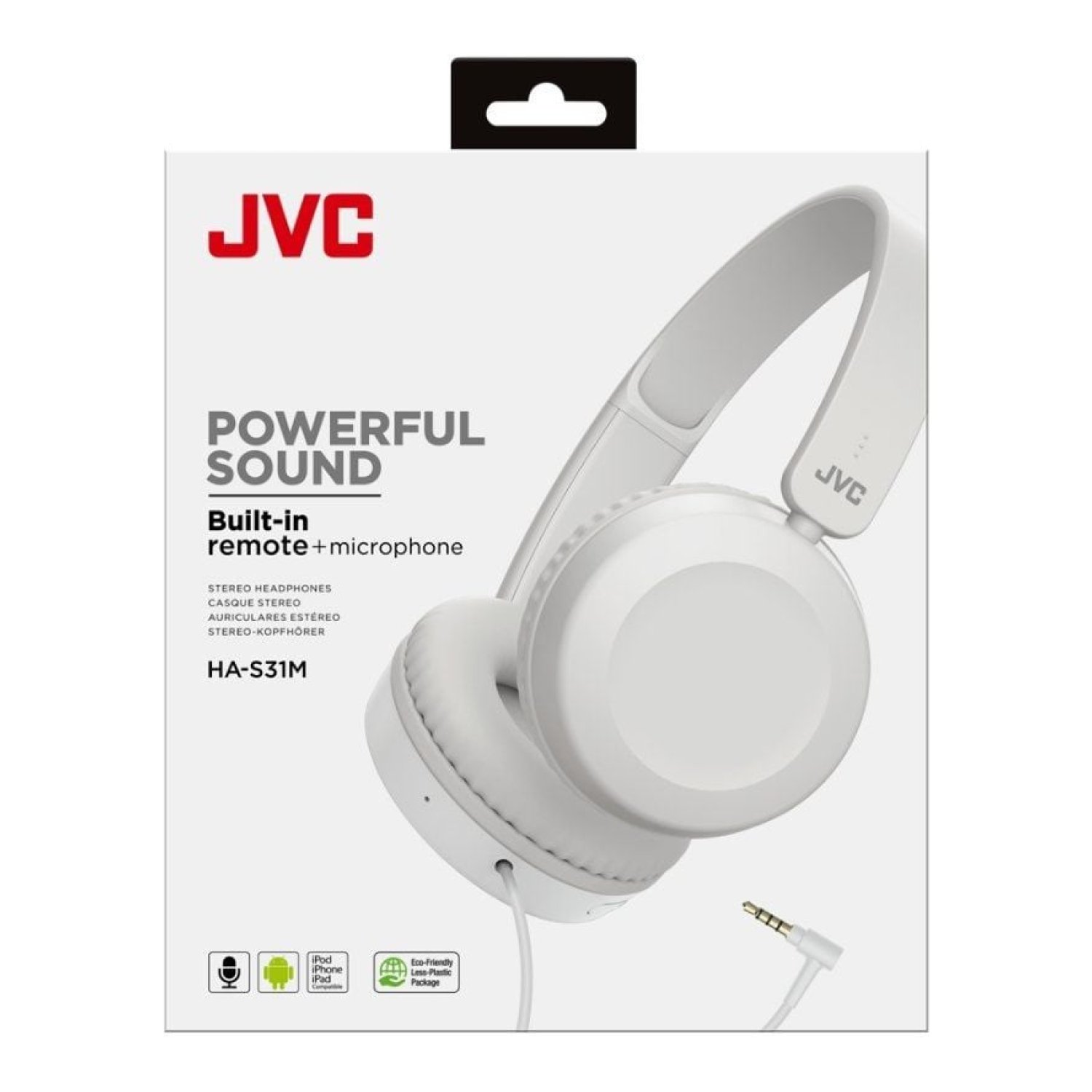 Auriculares JVC HA-S31M/ con Micrófono/ Jack 3.5/ Blancos