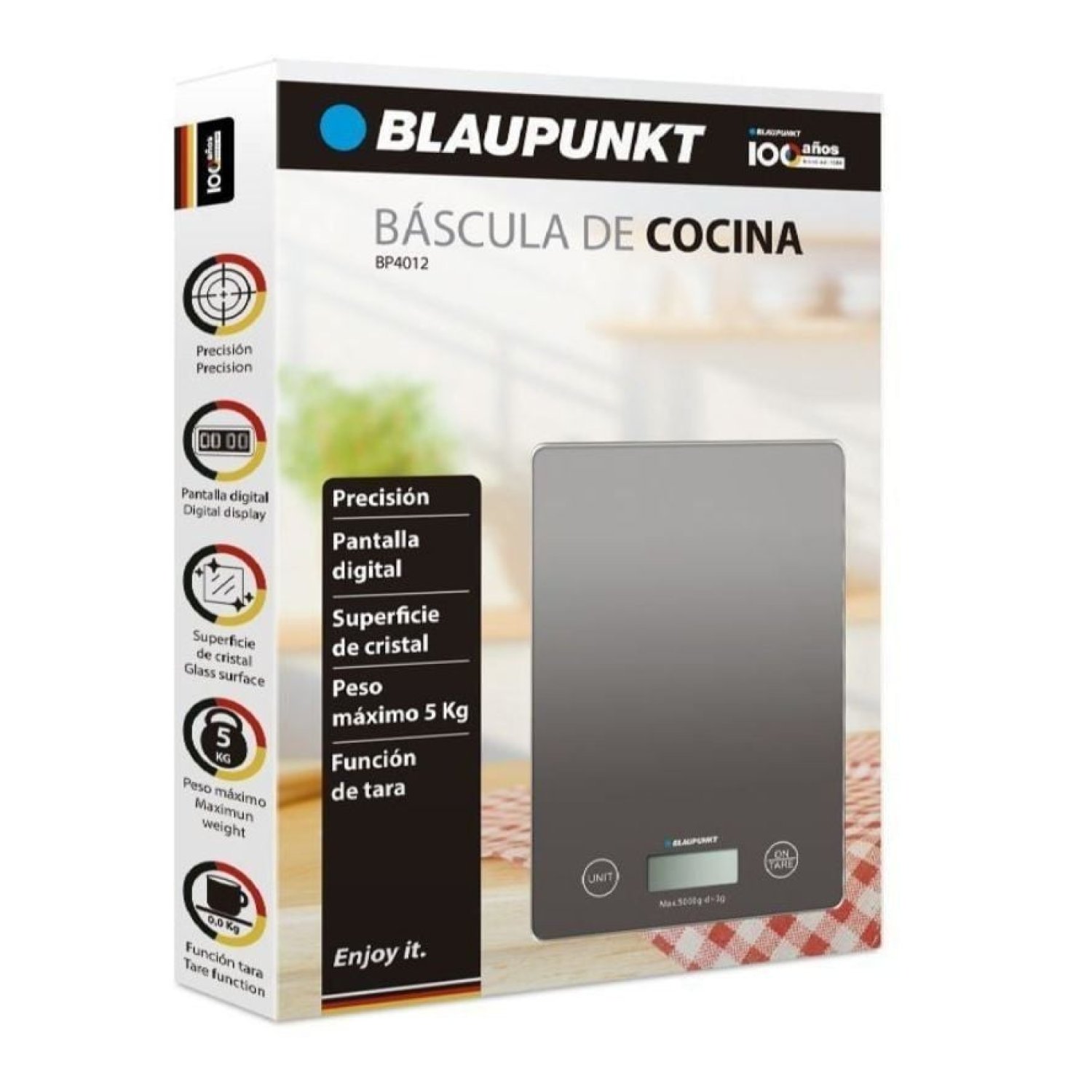 Blaupunkt BP4012 · Báscula de Cocina Electrónica · 5kg · Gris