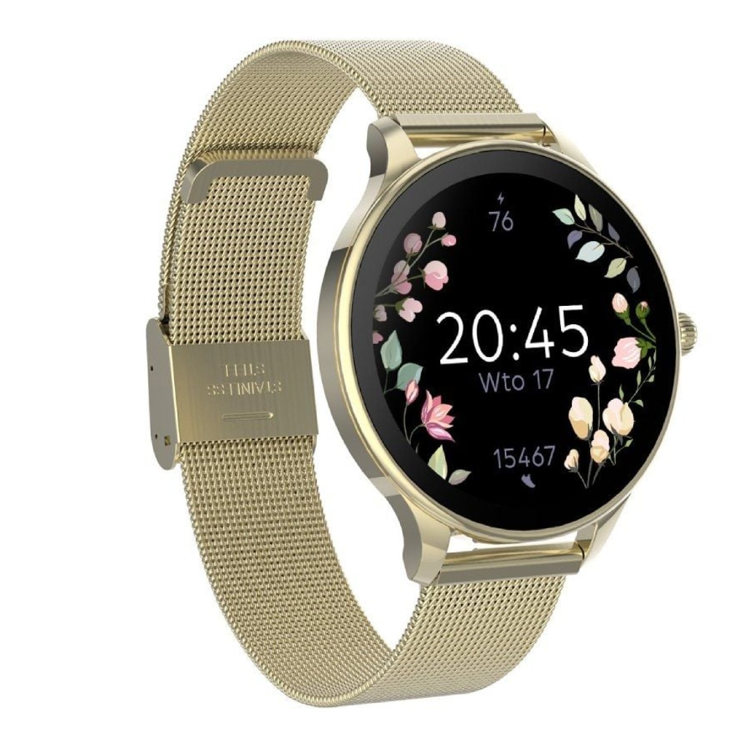 Forever Velora SB-306 · Smartwatch · Notificaciones · Monitor Cardíaco · Oro