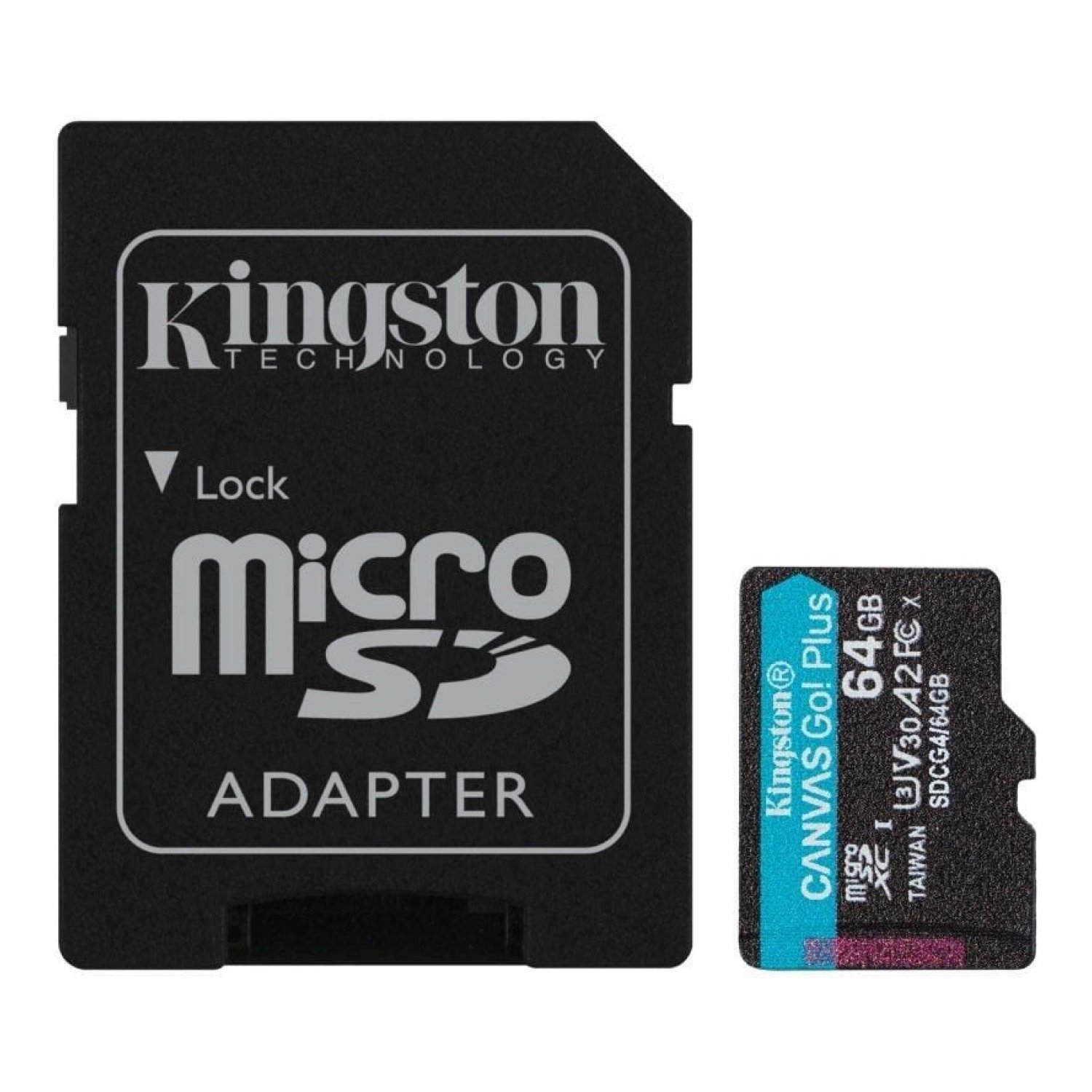 Kingston Canvas Go! Plus · microSD XC 64GB · Clase 10 · 200MB/s · Adaptador