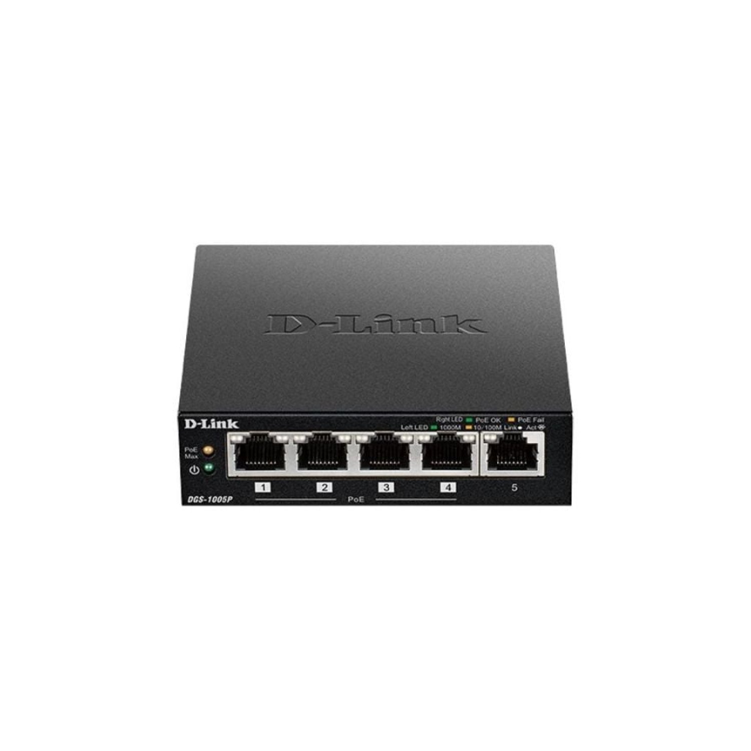 D-Link DGS-1005P · Switch 5 Puertos · Gigabit Ethernet · PoE
