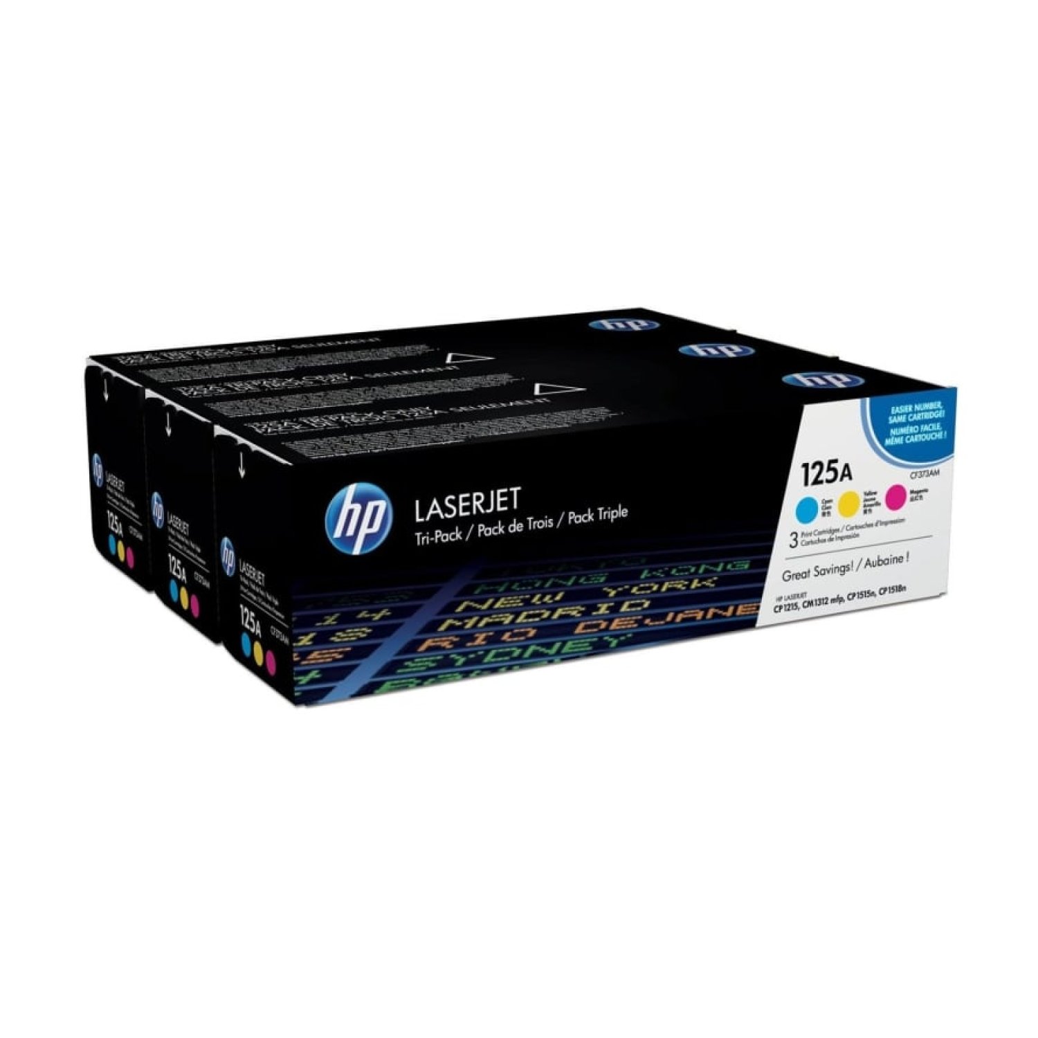 HP Tóner Original 125A · Multipack · Cian + Magenta + Amarillo