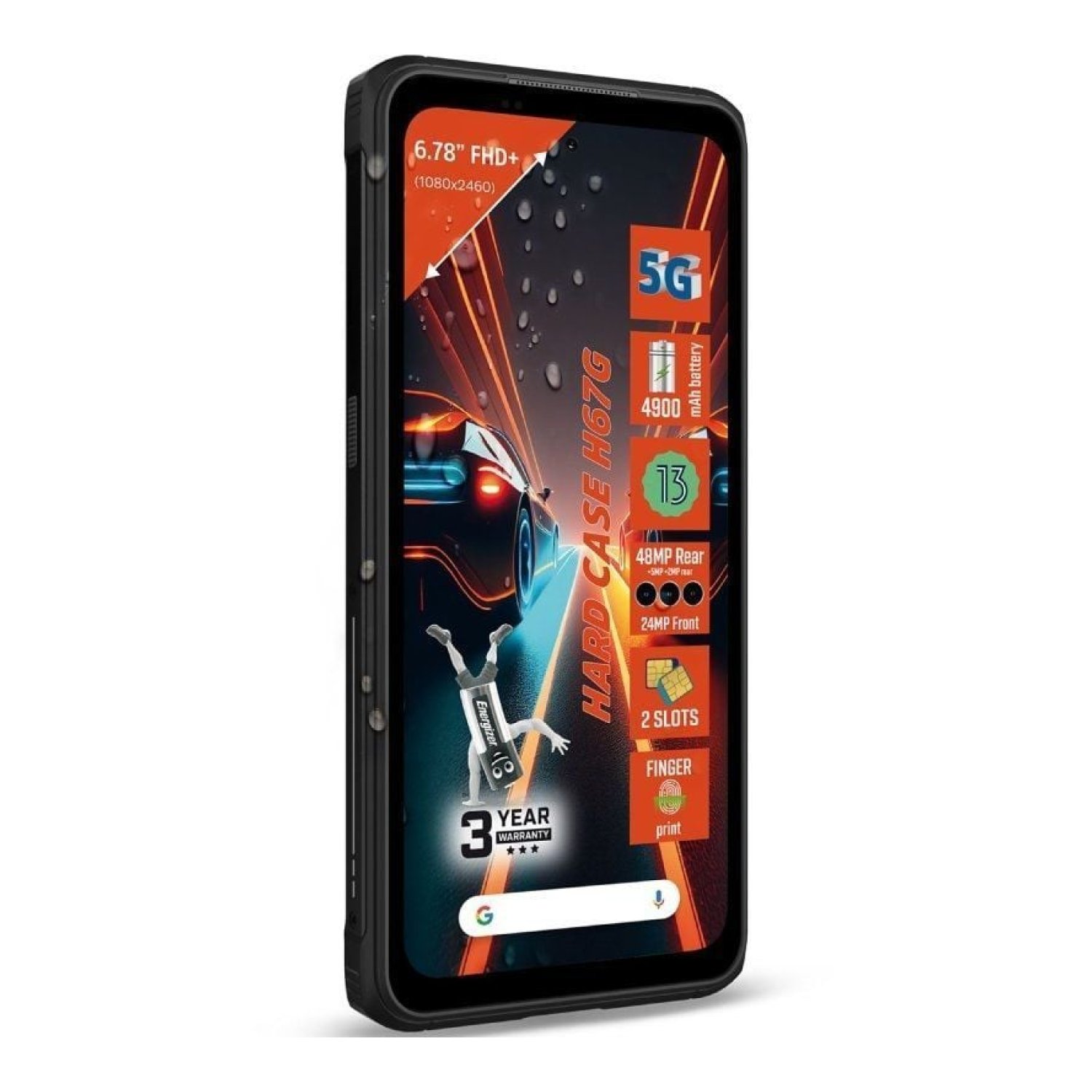 Energizer Hard Case H67G · Smartphone Rugerizado 5G · 6,78" · 4GB RAM · 128GB · Negro