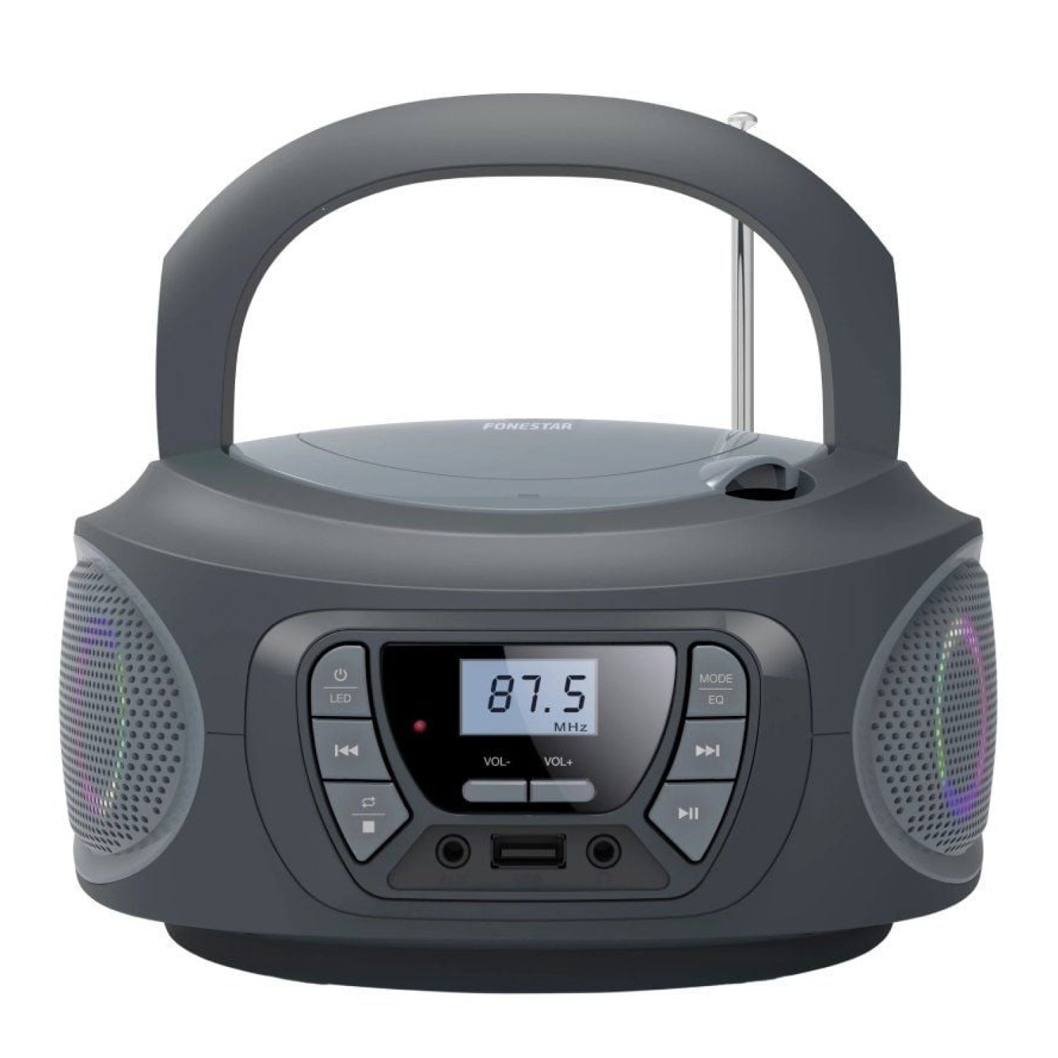 Fonestar Boom-One-G · Radio CD Portátil · 13W · Pilas/Cable · Gris