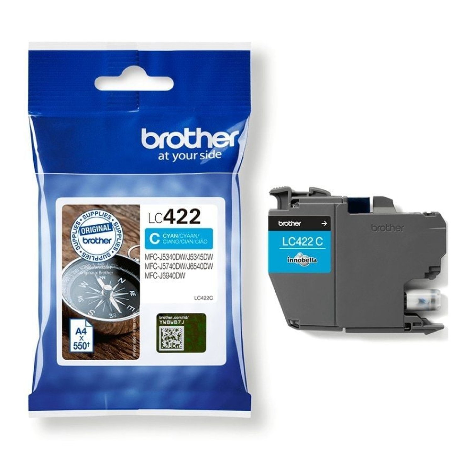 Brother LC-422 · Cartucho de Tinta Original · Cian