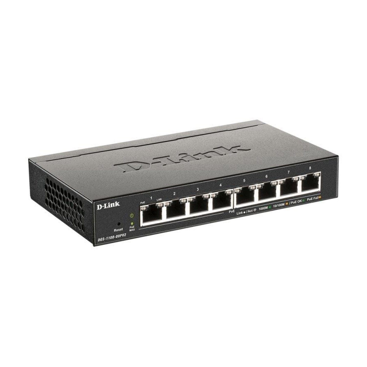 D-Link DGS-1100-08PV2 · Switch 8 Puertos · Gigabit 10/100/1000 · PoE