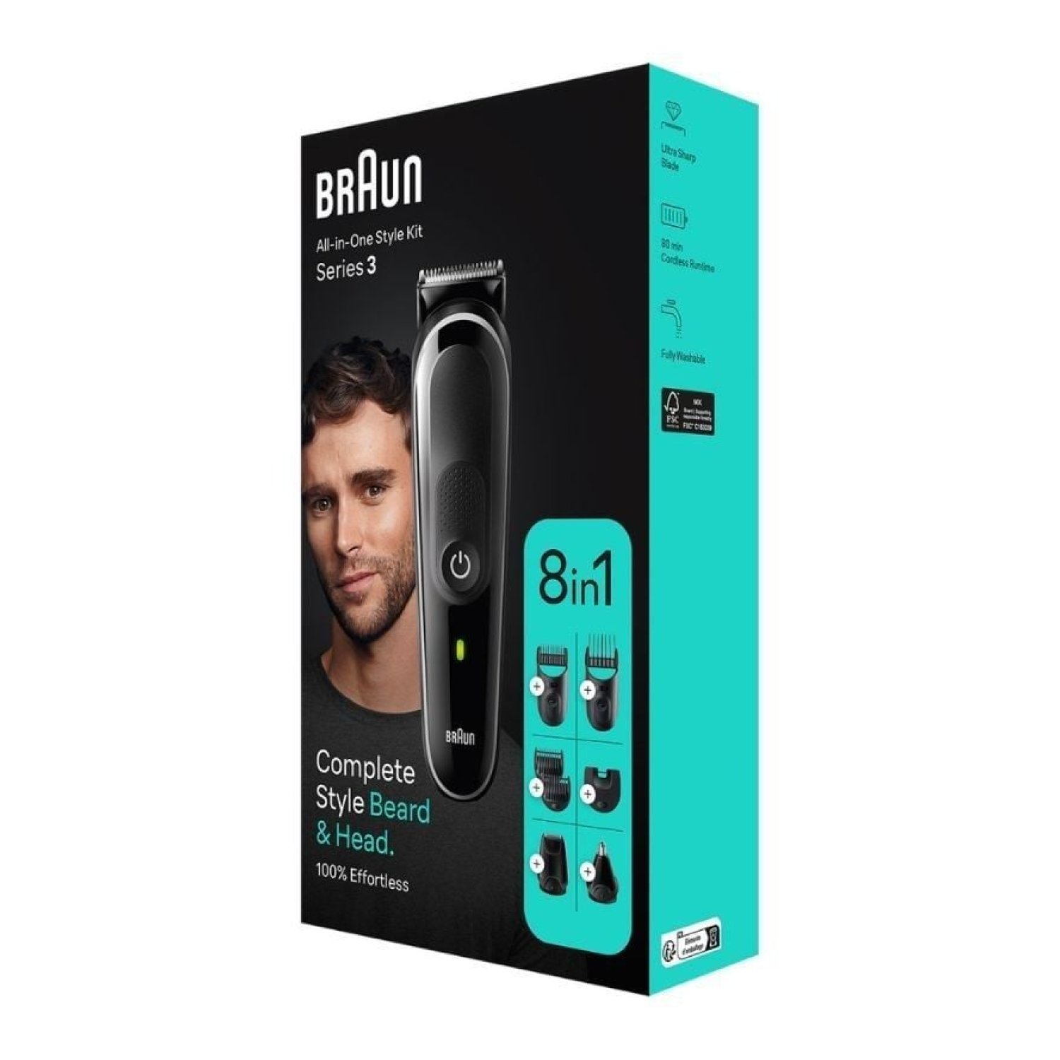 Braun All in One Style Kit Series 3 · Recortadora · 8 Accesorios · Batería