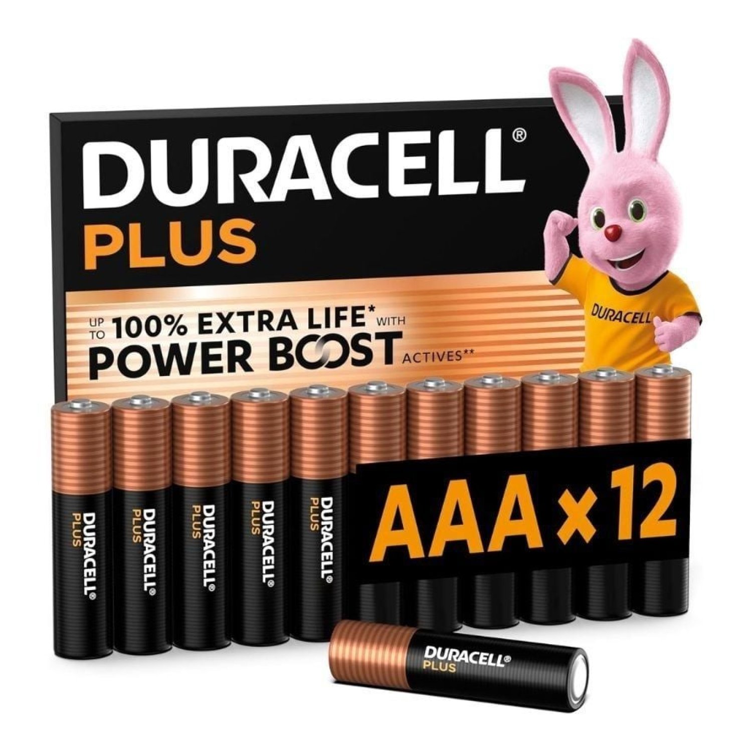 Duracell Plus Power Boost · 12 Pilas AAA · 1,5V · Alcalinas
