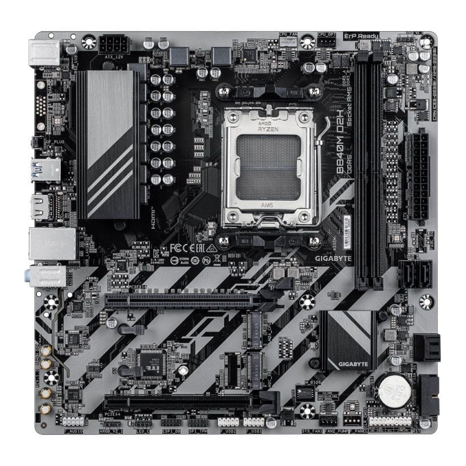 Gigabyte B840M D2H · Socket AM5 · DDR5 · PCIe 4.0 · Micro ATX