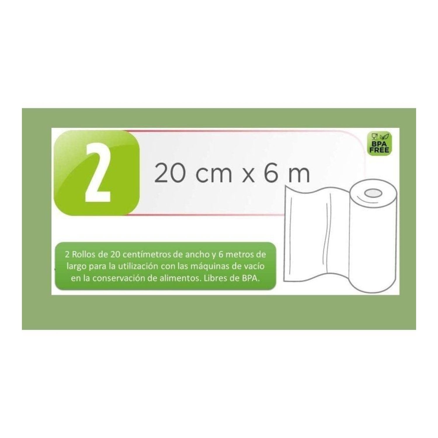 Laica VT3508 · Bolsas Envasado al Vacío · 20 x 600 cm