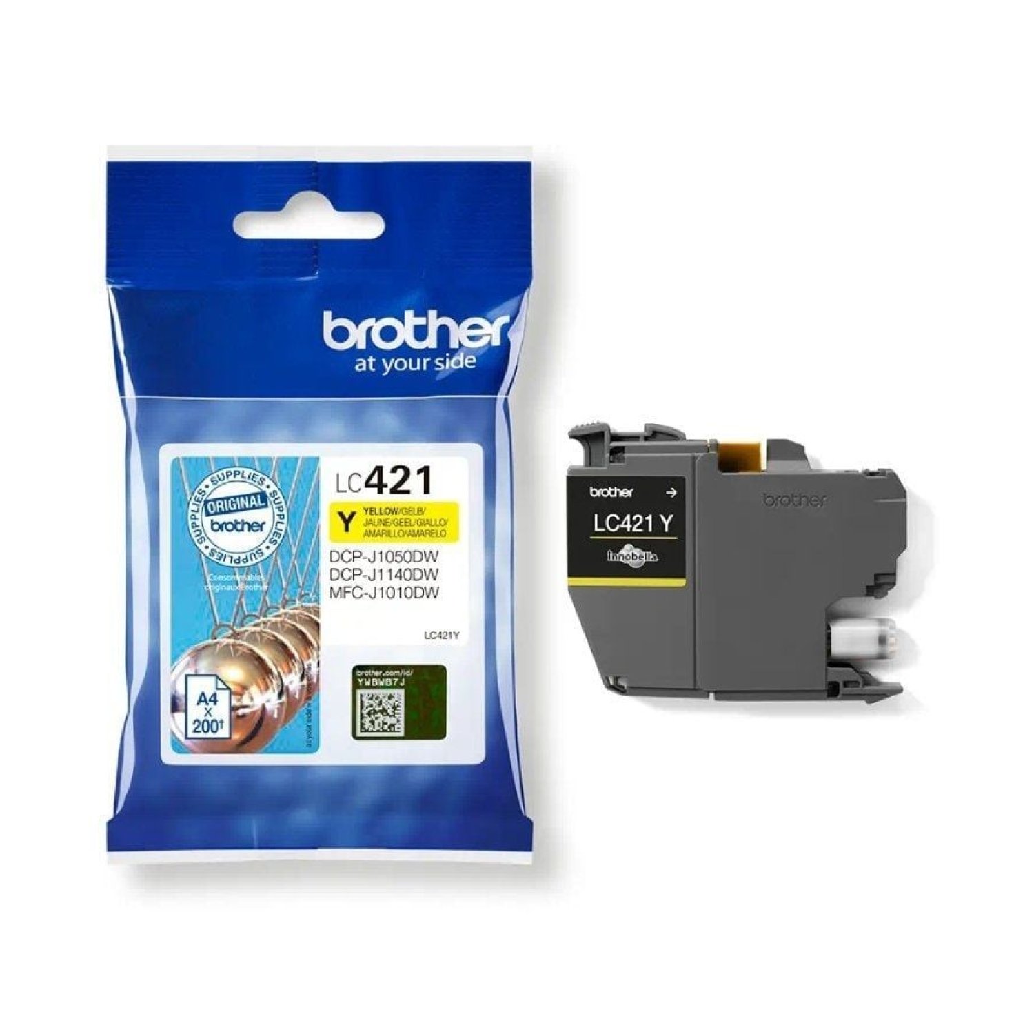 Brother LC421 · Cartucho Tinta Original · Amarillo
