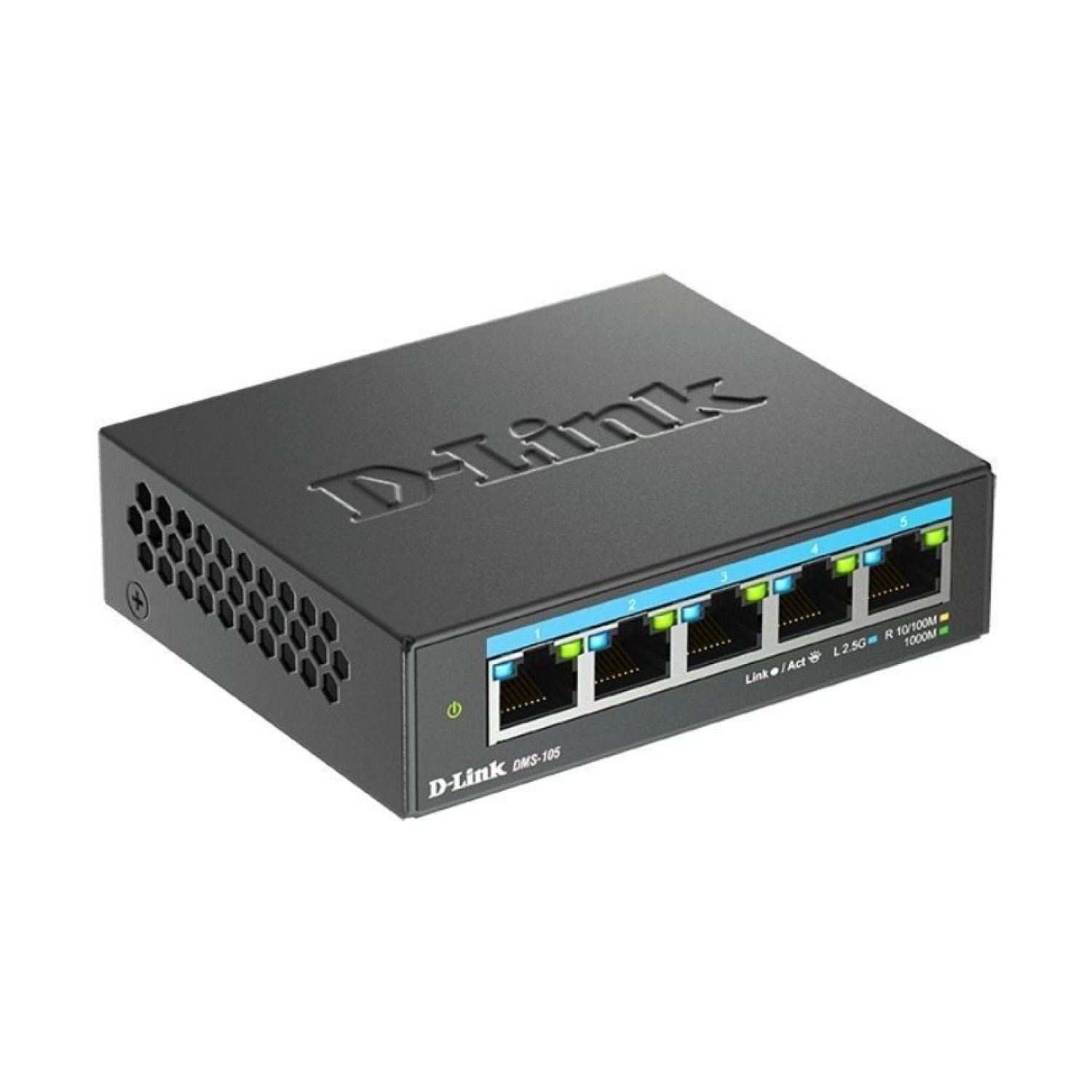 D-Link DMS-105 · 5 Puertos Gigabit · RJ-45 10/100/1000 Mbps