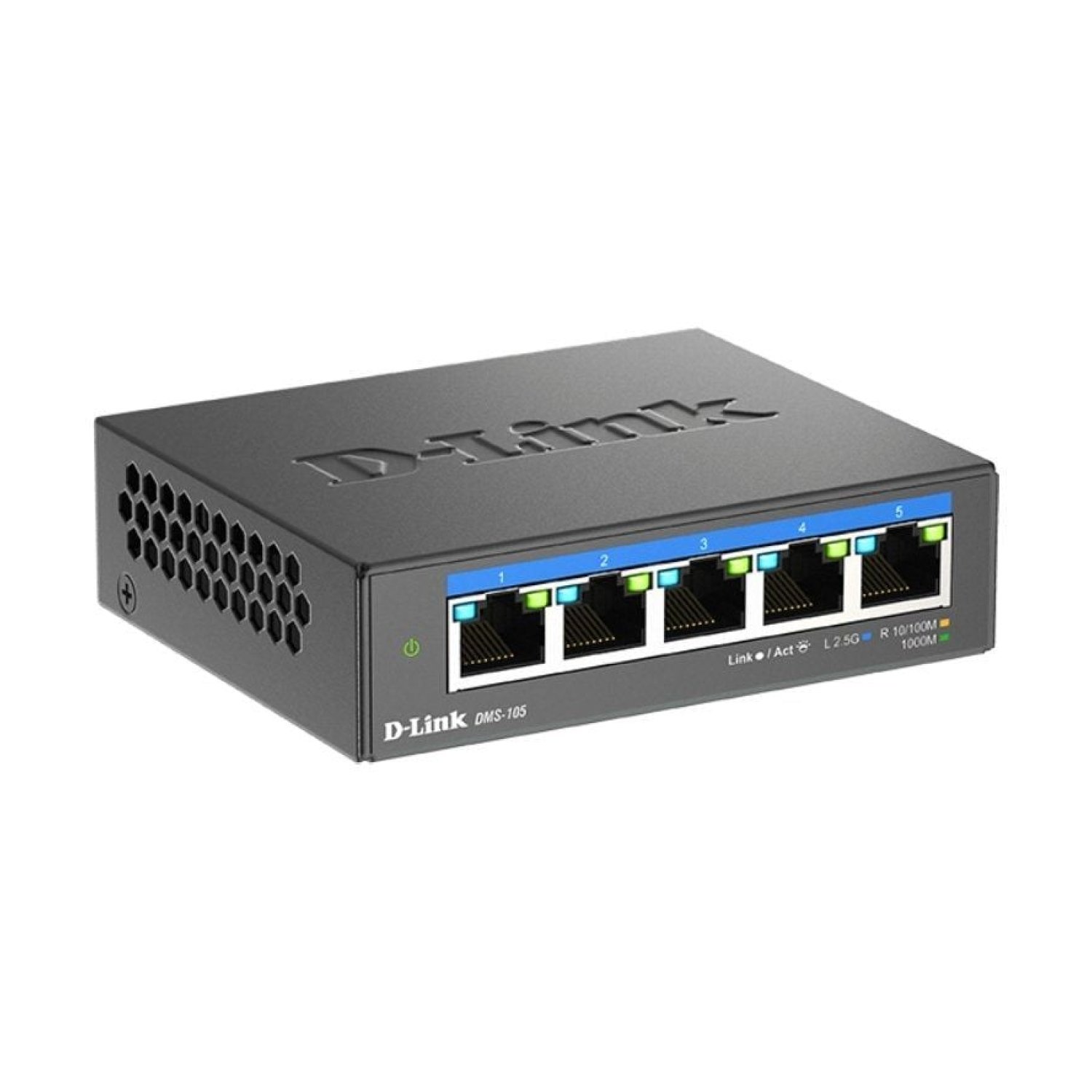 D-Link DMS-105 · 5 Puertos Gigabit · RJ-45 10/100/1000 Mbps