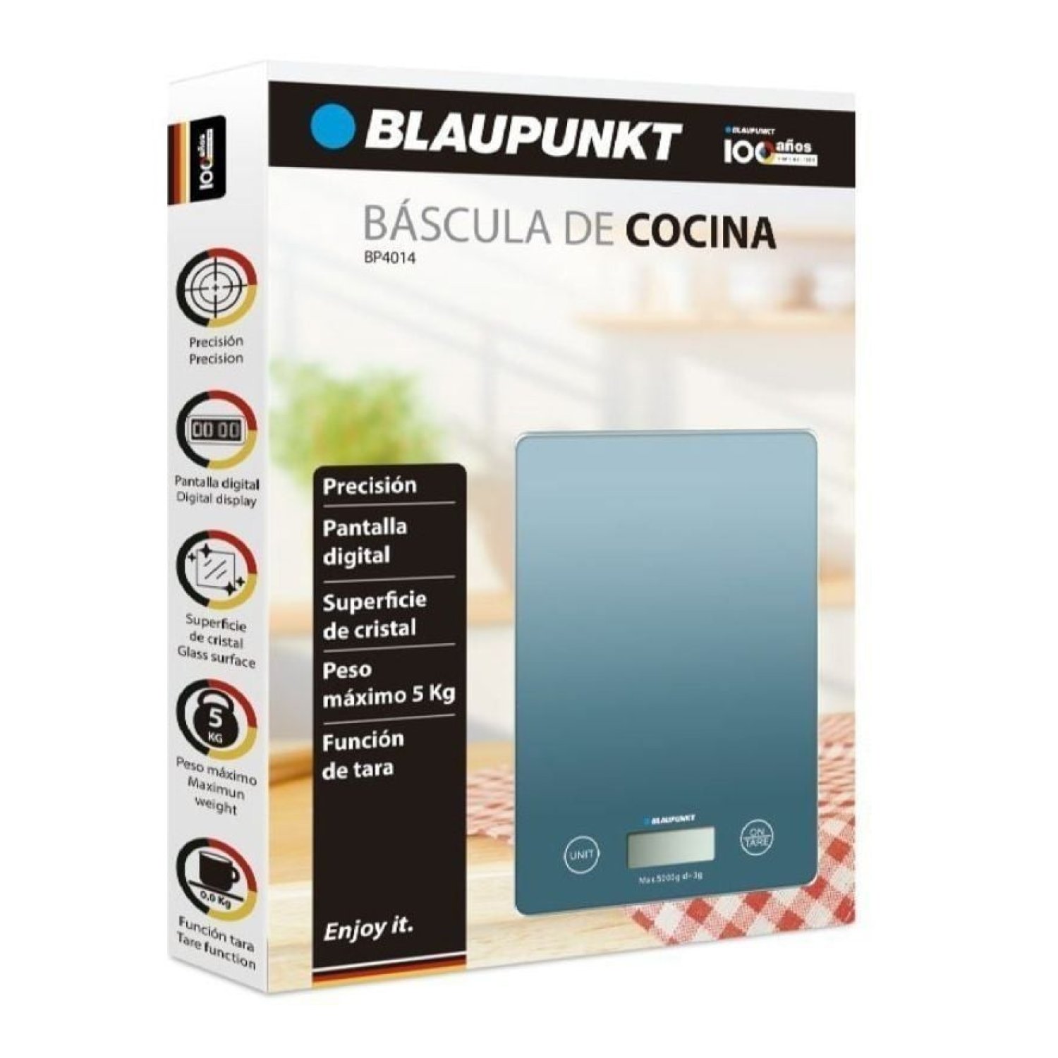 Blaupunkt BP4014 · Báscula Electrónica Cocina · Hasta 5kg · Azul