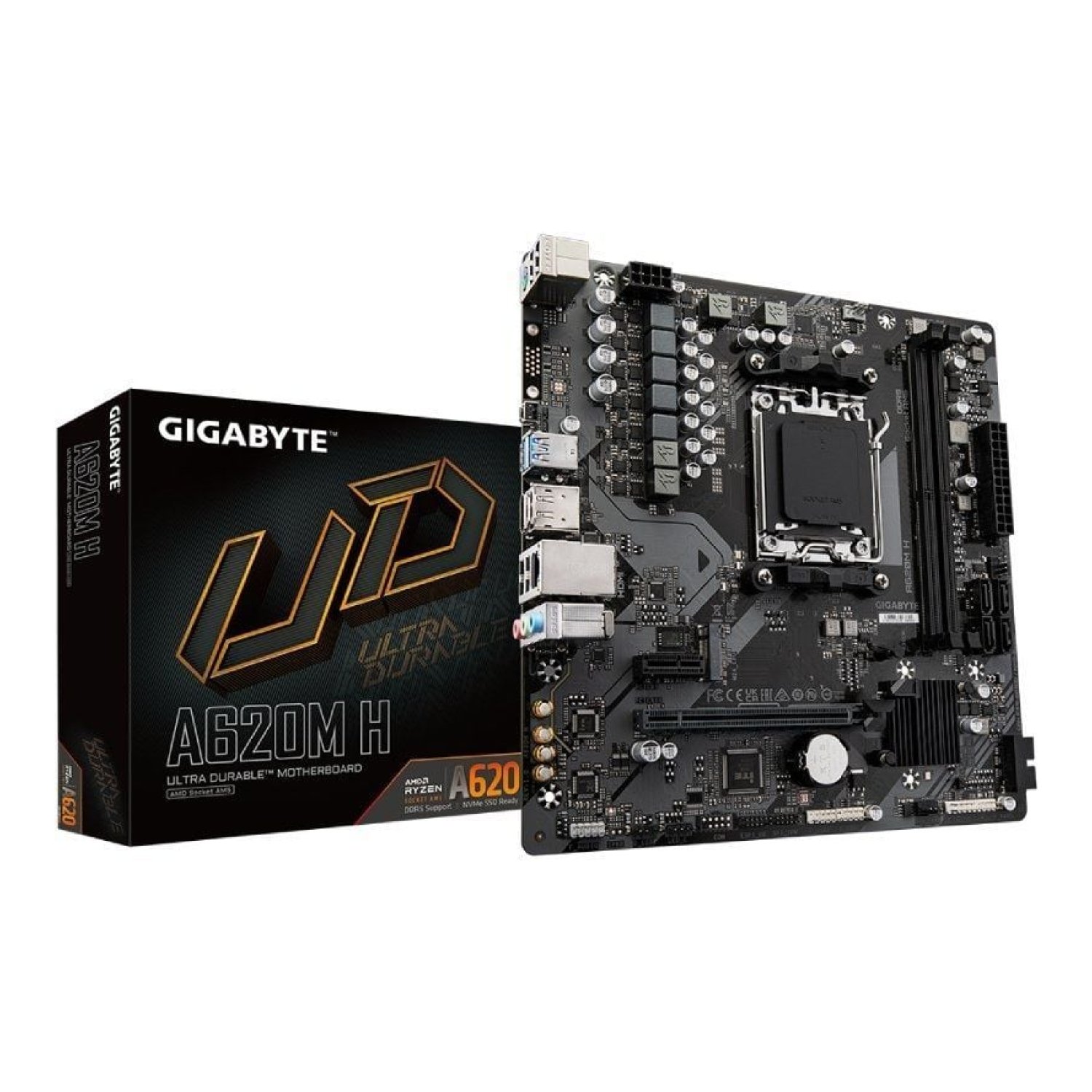 Gigabyte A620M H · Socket AM5 · DDR5 · PCIe 4.0 · Micro ATX