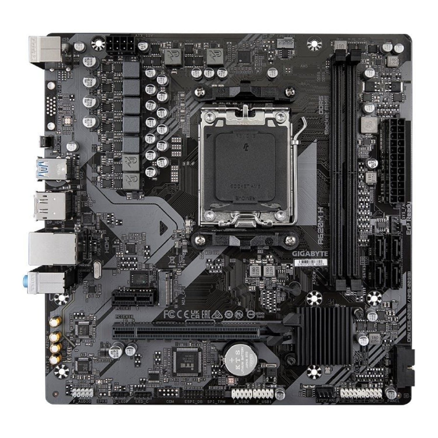 Gigabyte A620M H · Socket AM5 · DDR5 · PCIe 4.0 · Micro ATX
