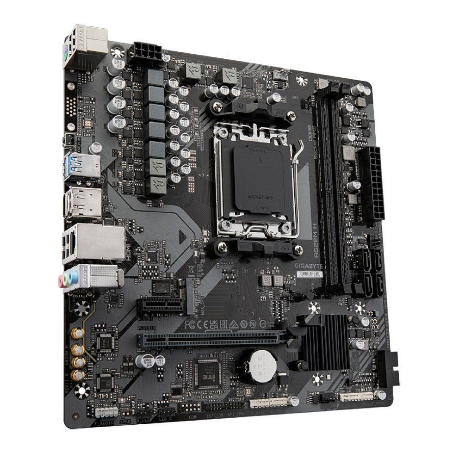 Gigabyte A620M H · Socket AM5 · DDR5 · PCIe 4.0 · Micro ATX