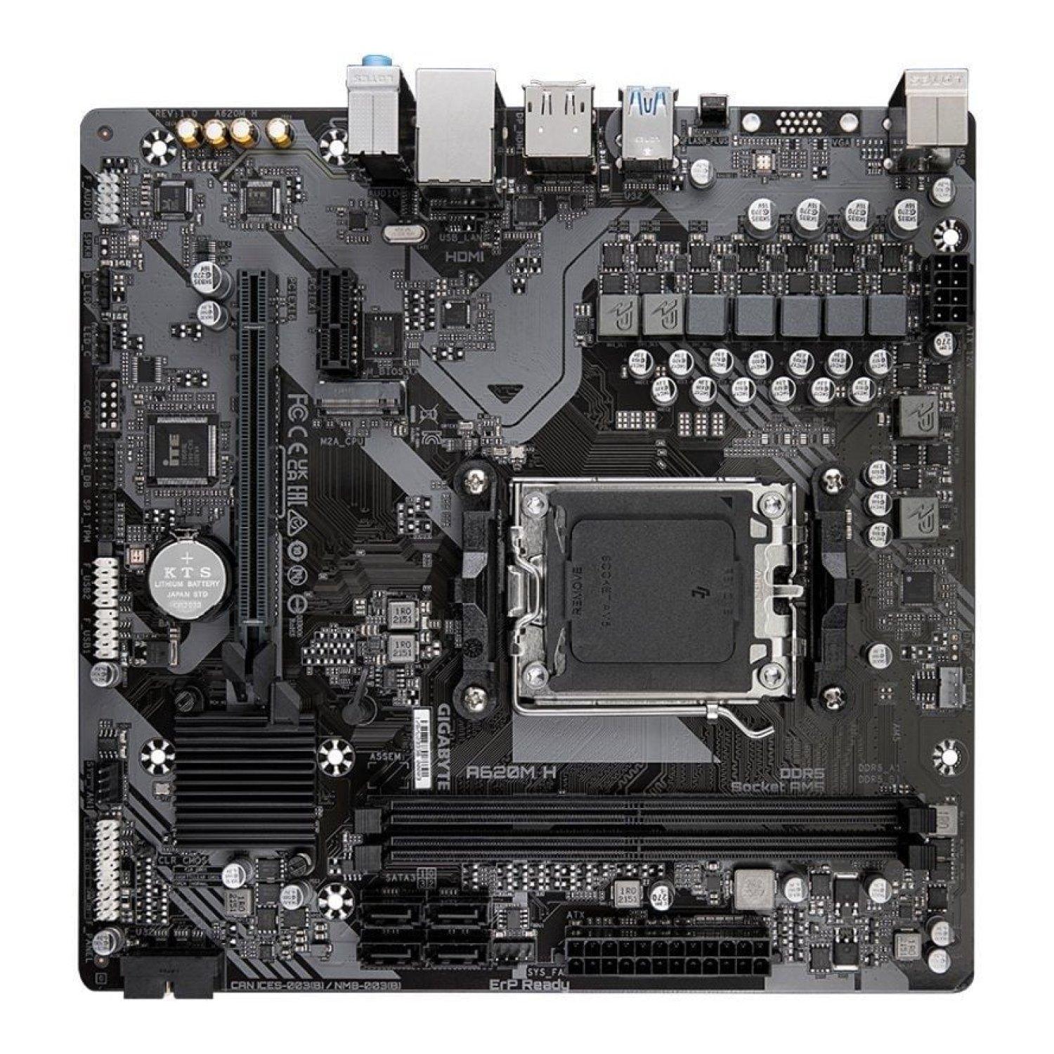 Gigabyte A620M H · Socket AM5 · DDR5 · PCIe 4.0 · Micro ATX