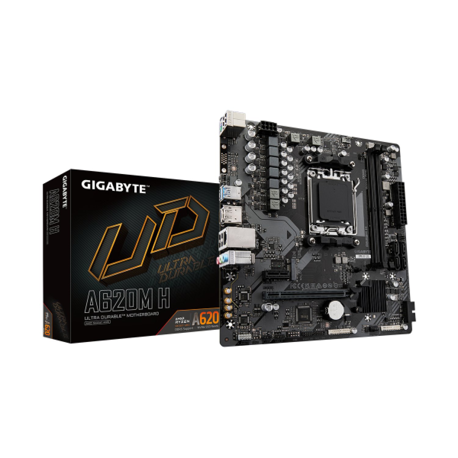Gigabyte A620M H · Socket AM5 · DDR5 · PCIe 4.0 · Micro ATX