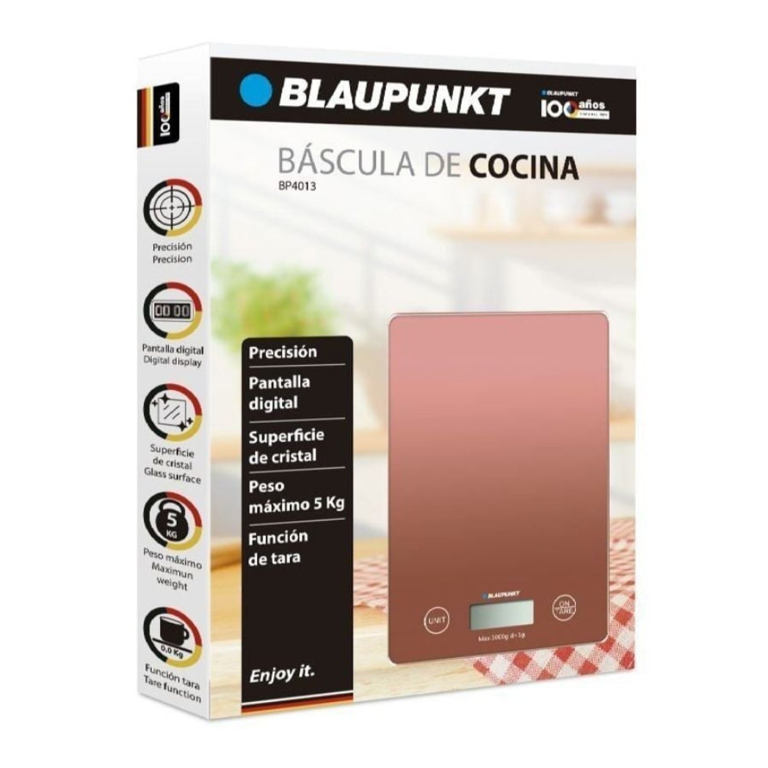 Blaupunkt BP4013 · Báscula Electrónica · 5kg · Naranja Claro