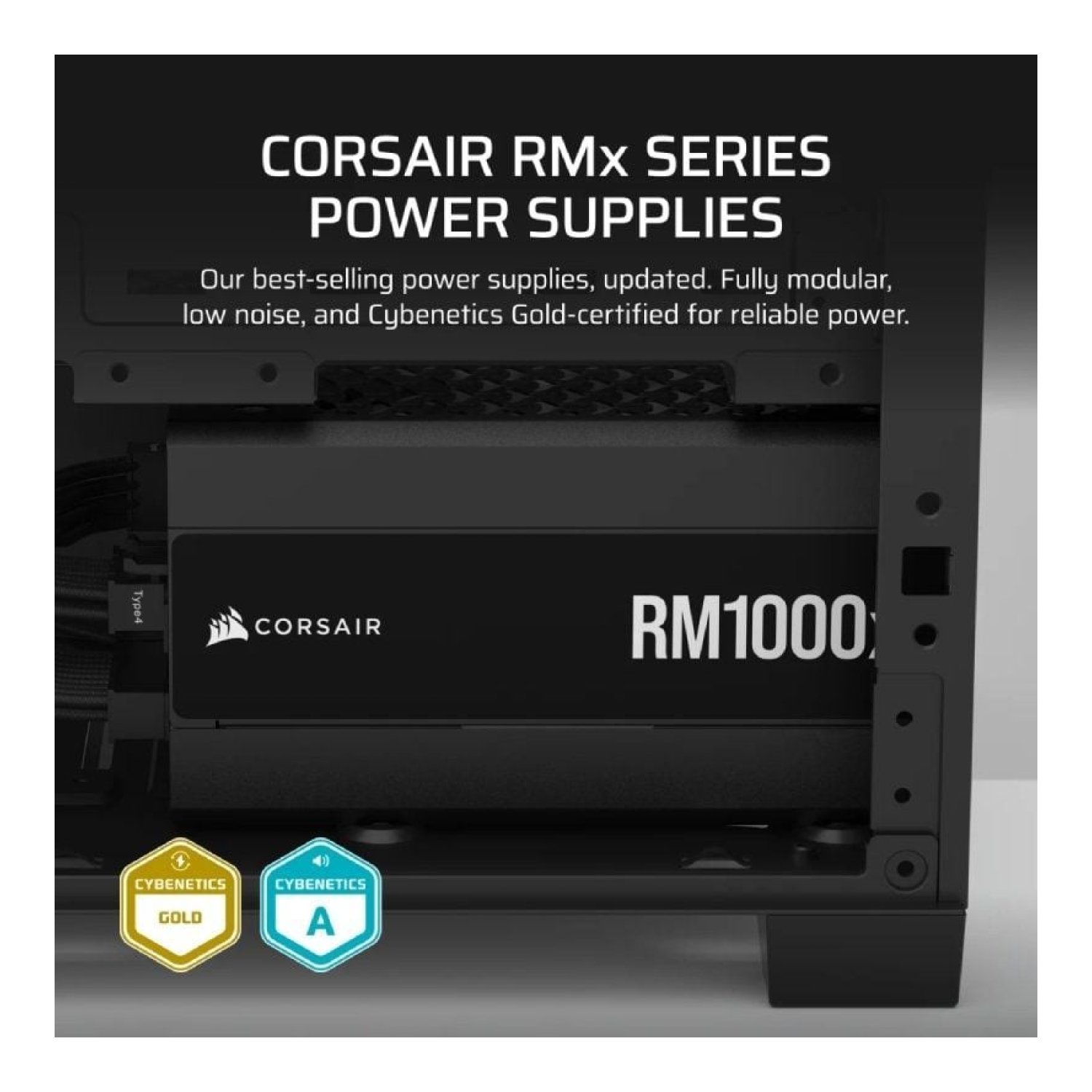 Corsair RM1000X · 1000W · Modular · ATX 3.1 · PCIe 5.0 · Certificación Gold